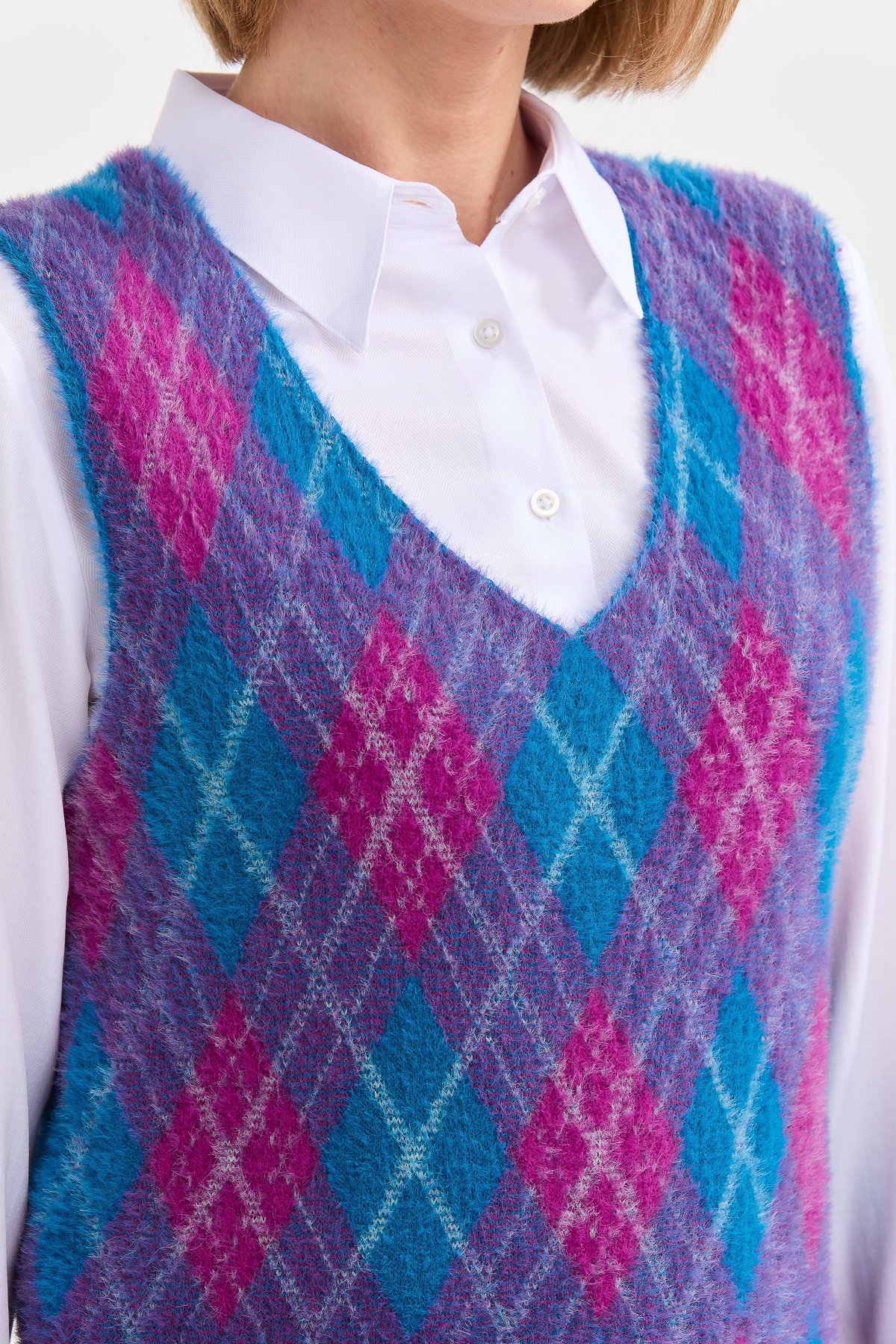 22266Kadın Baklava Desenli Süveter 24