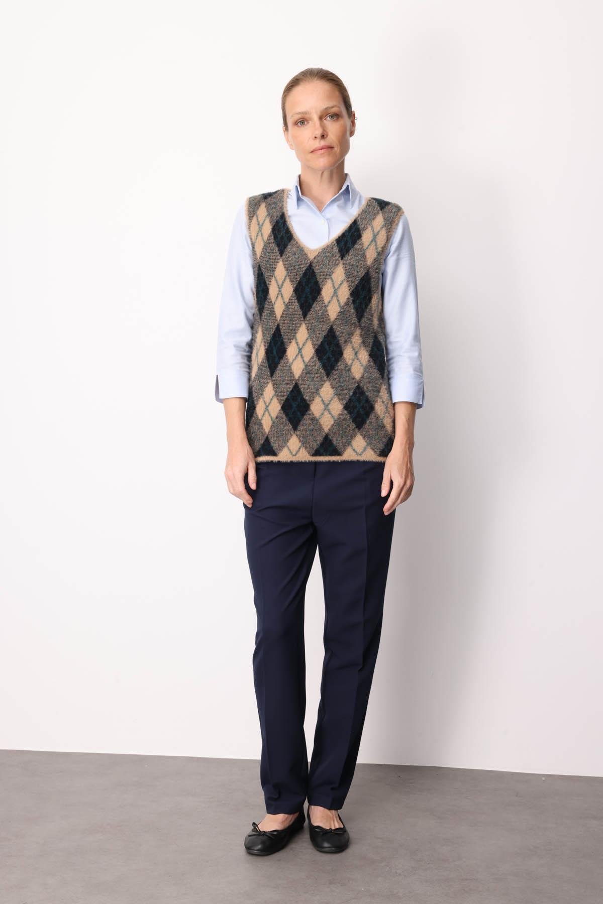 22266Kadın Baklava Desenli Süveter 25