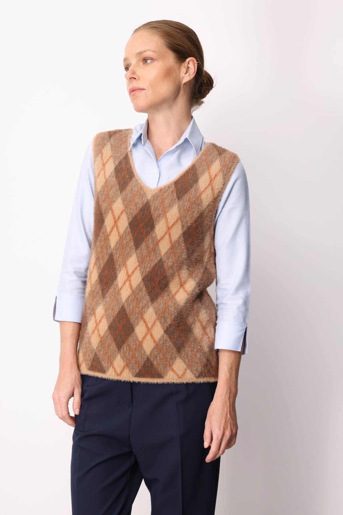 22266Kadın Baklava Desenli Süveter 37