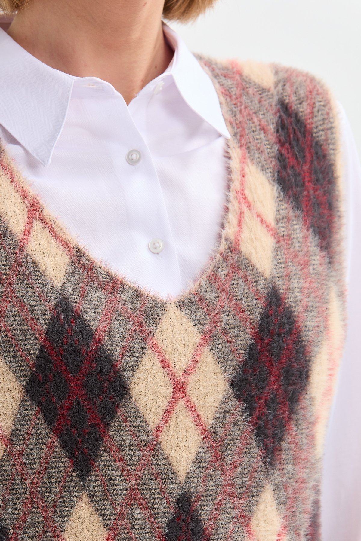 22266Kadın Baklava Desenli Süveter 3