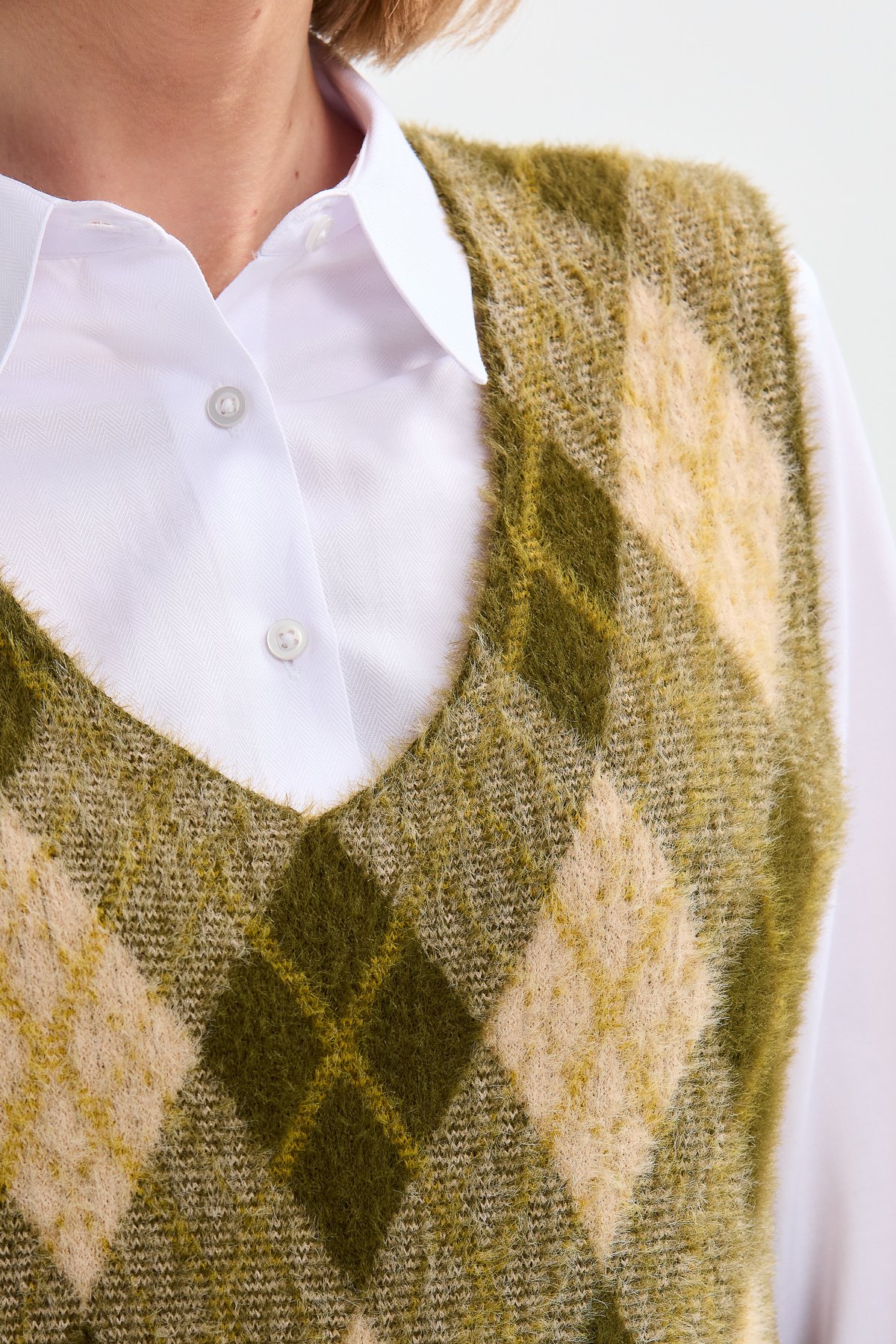 22266Kadın Baklava Desenli Süveter 4