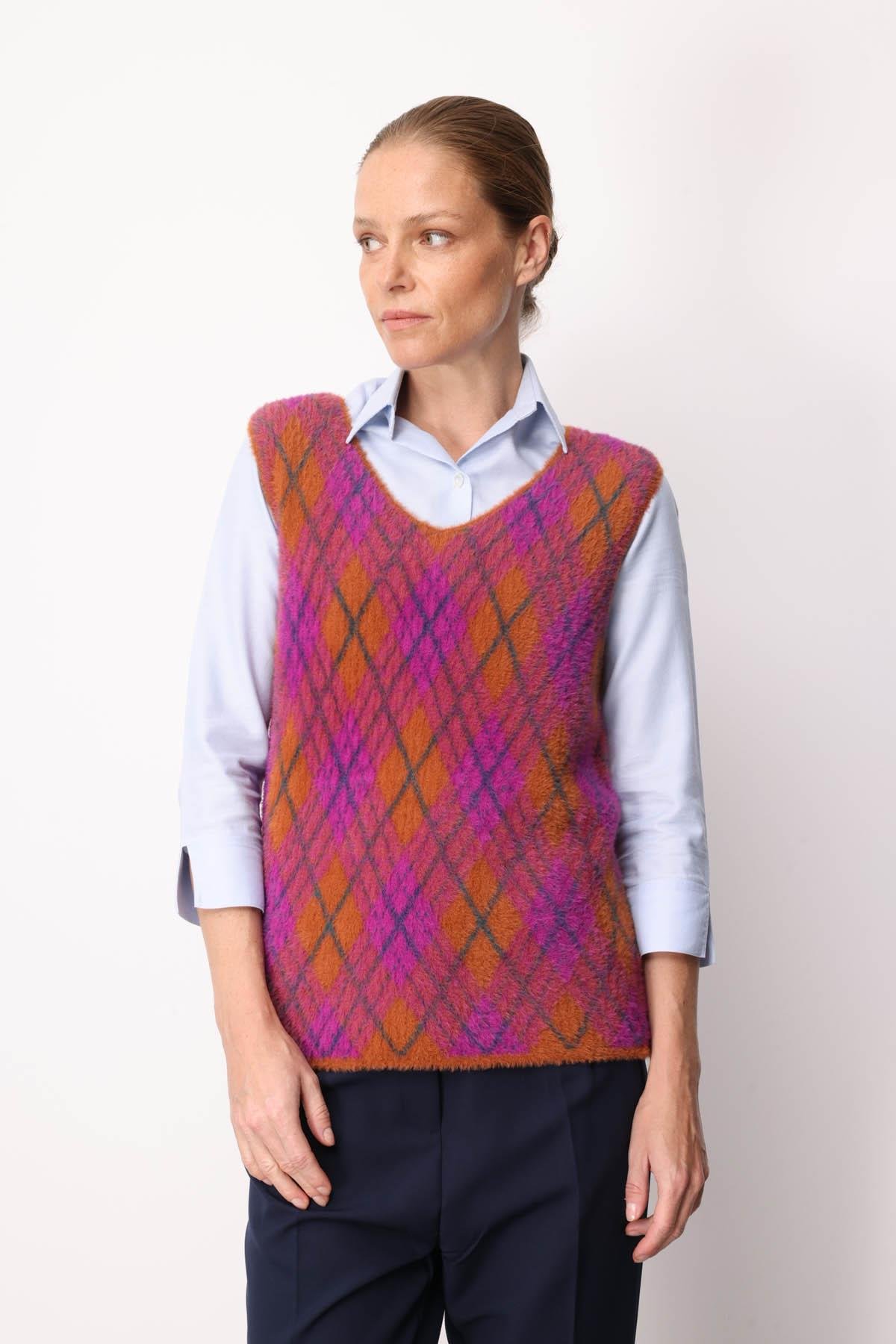 22266Kadın Baklava Desenli Süveter 7