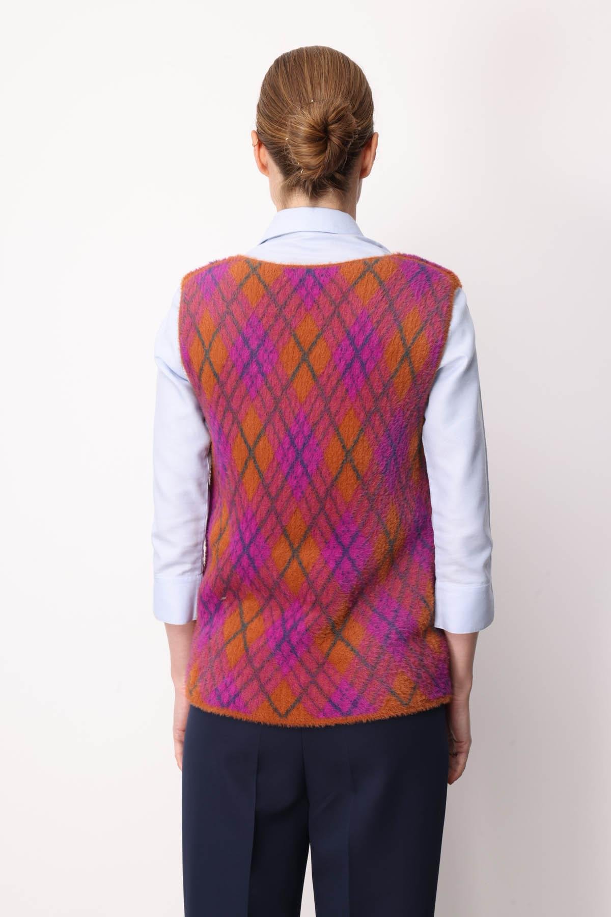 22266Kadın Baklava Desenli Süveter 7