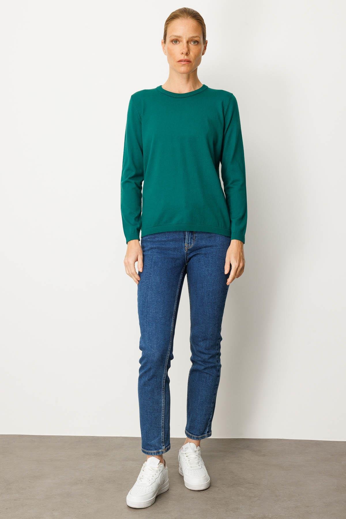 22308Kadın Basic Sıfır Yaka Kazak Ö.Başı