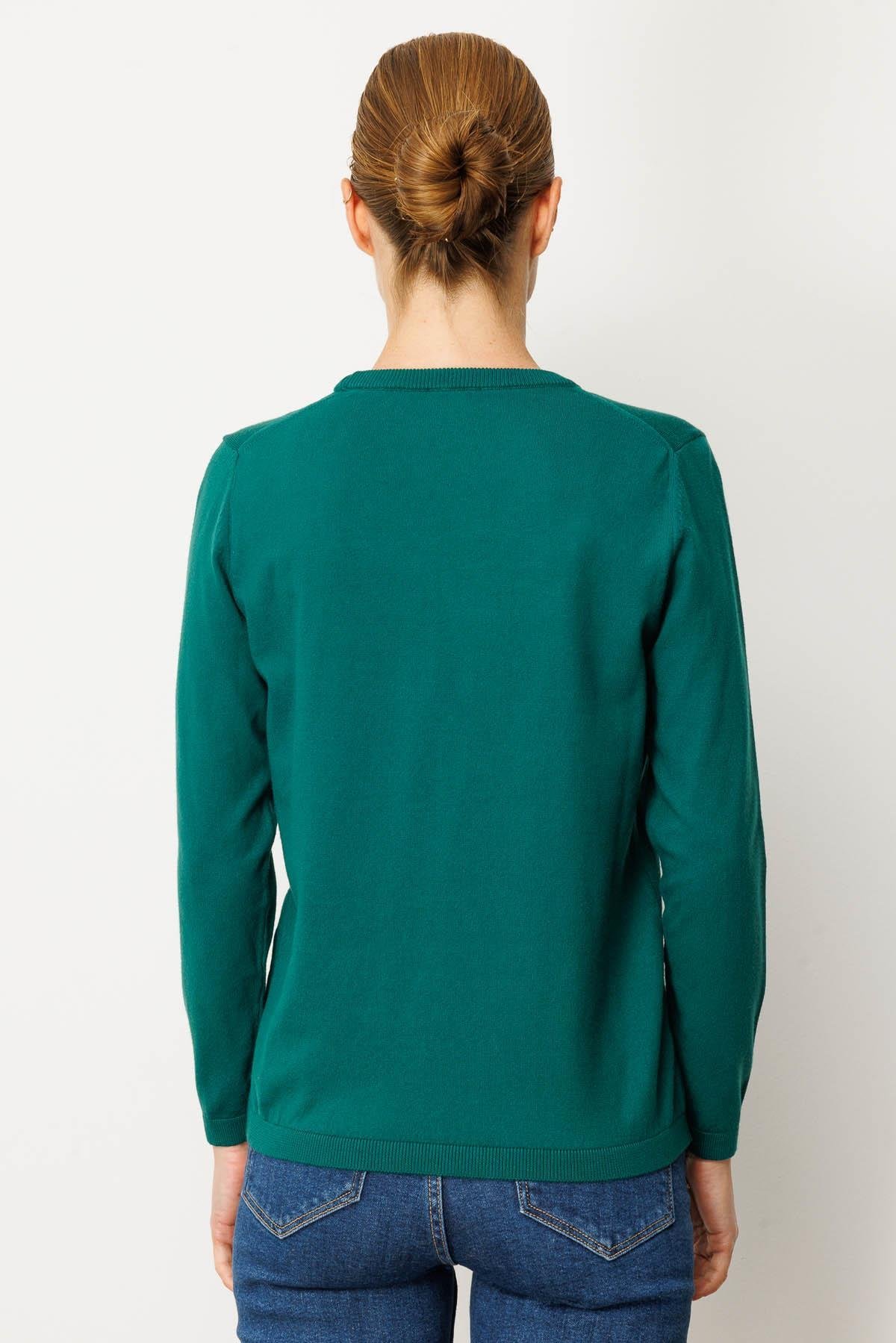 22308Kadın Basic Sıfır Yaka Kazak Ö.Başı