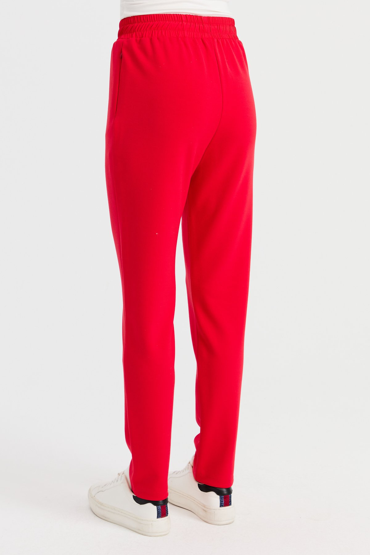 KMK23002Kadın Beli Bağcıklı Cepli Eşofman Pantolon Kırmızı