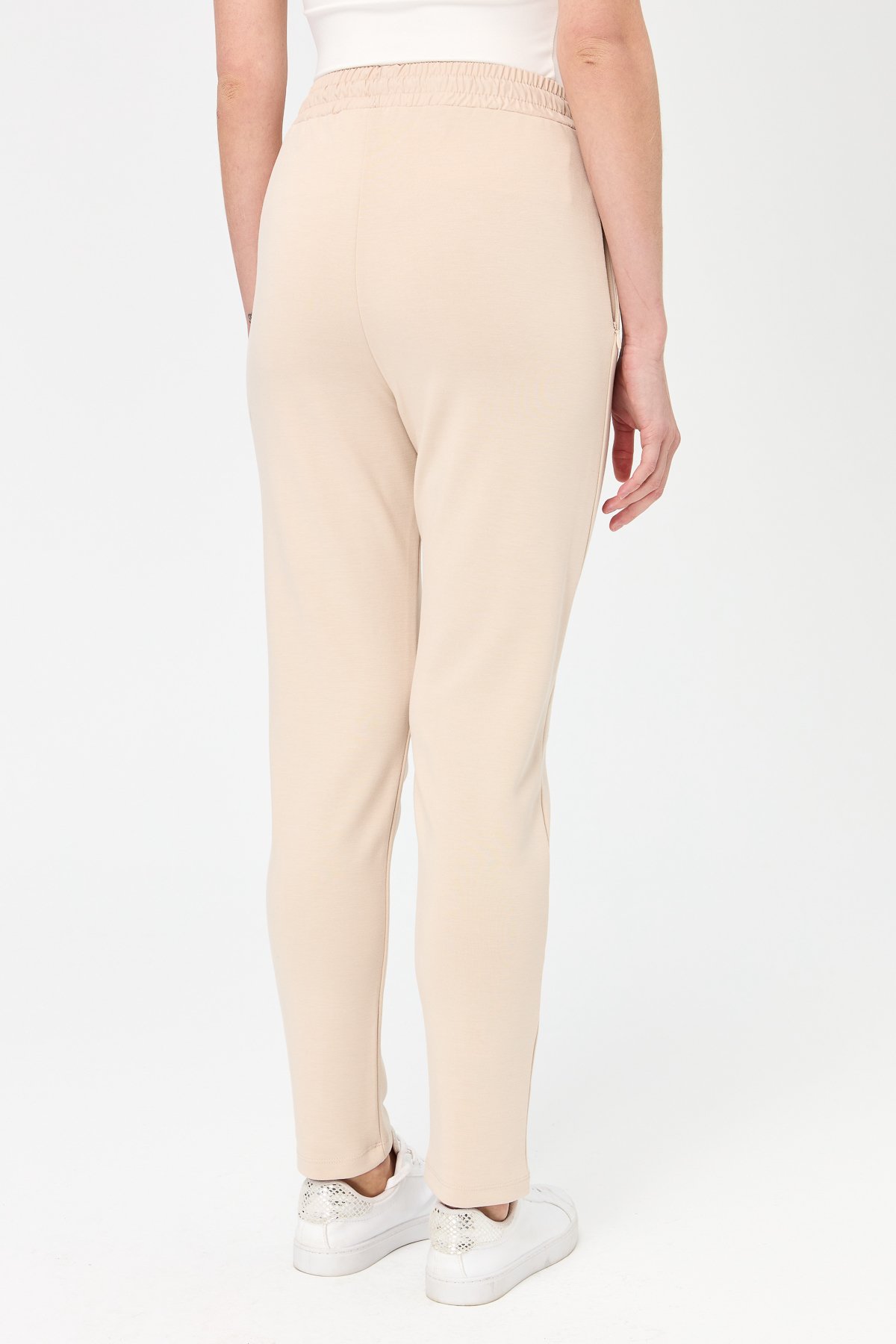 KMK23002Kadın Beli Bağcıklı Cepli Eşofman Pantolon Bej