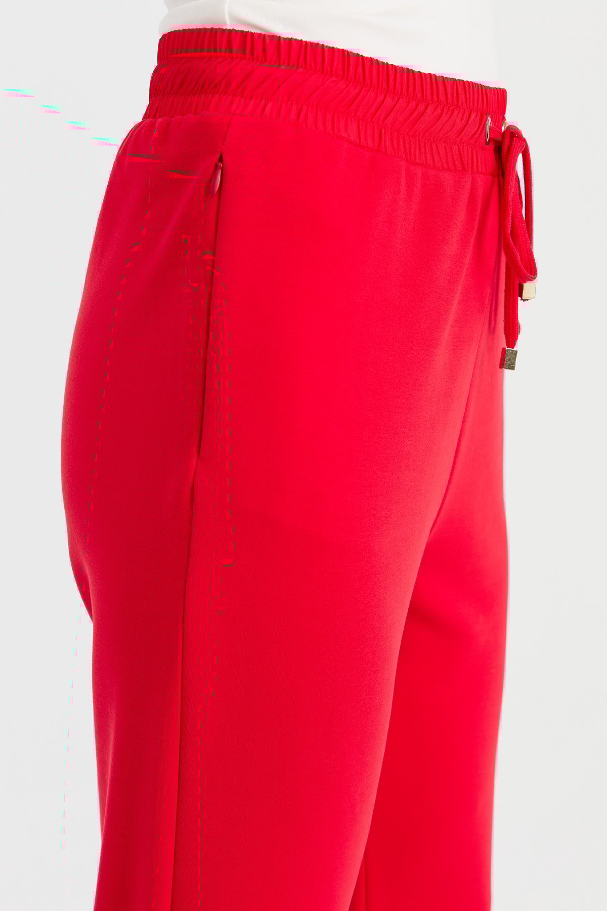 KMK23002Kadın Beli Bağcıklı Cepli Eşofman Pantolon Kırmızı