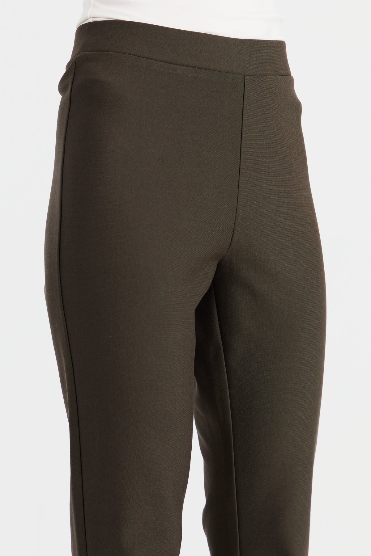 KMKPT005Kadın Beli Lastikli İspanyol Paça Tayt Pantolon Haki