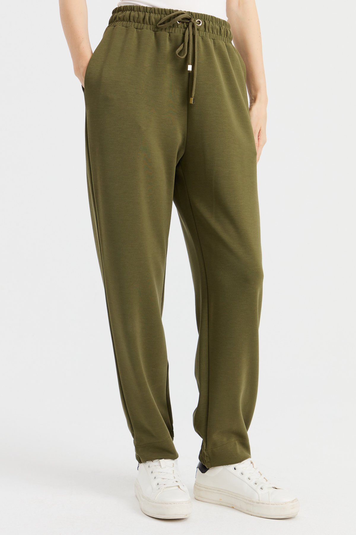 KMK23006Kadın Cepli Eşofman Pantolon Haki