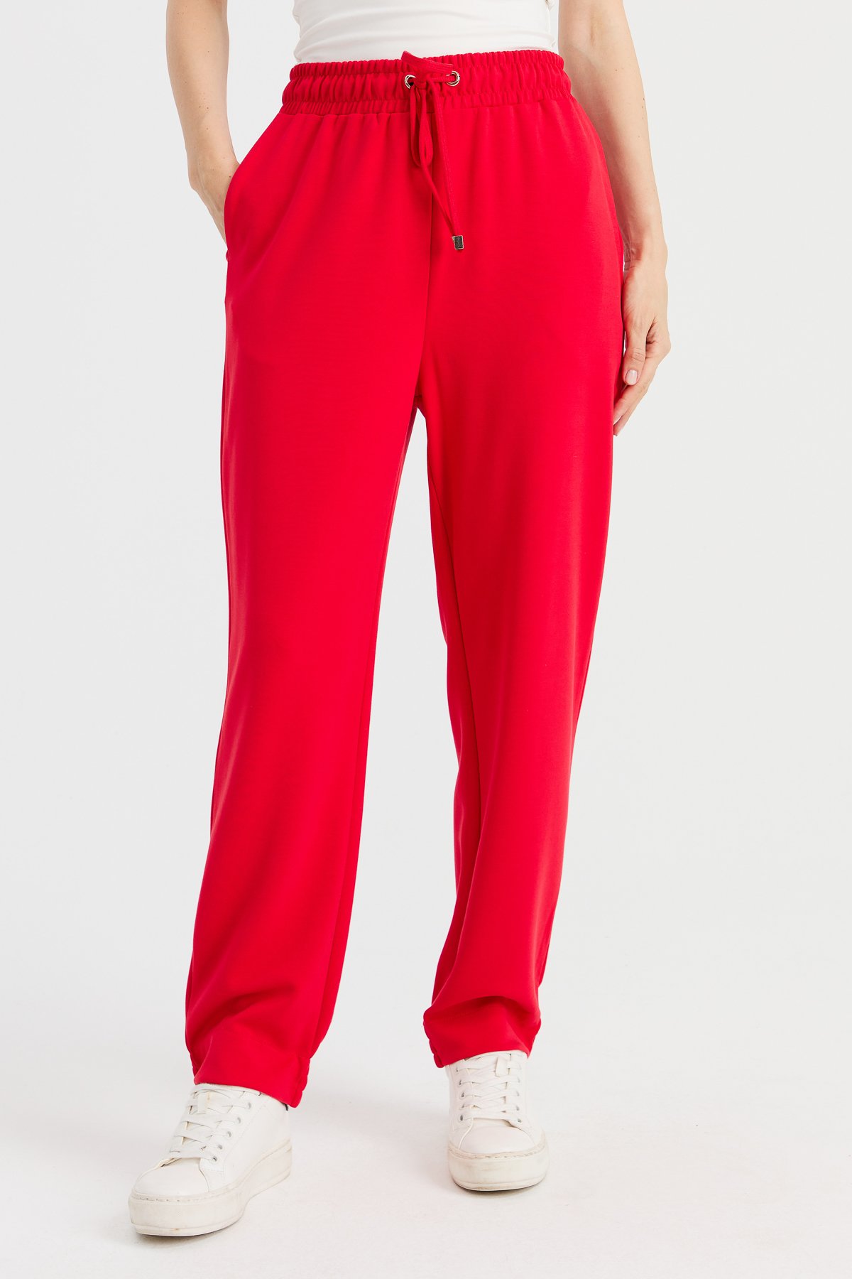 KMK23006Kadın Cepli Eşofman Pantolon Kırmızı