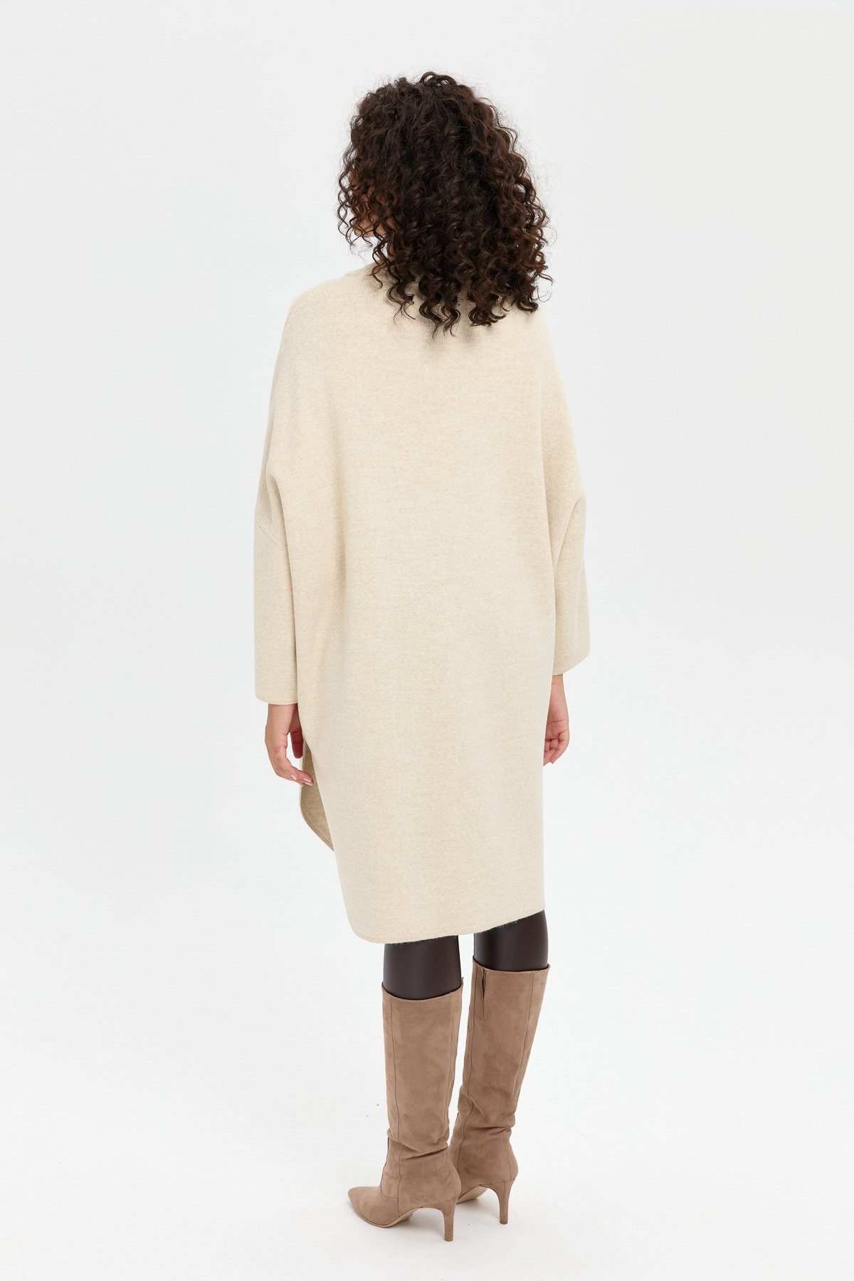 24060Kadın Dik Yaka Cebi Gül İşlemeli Fermuarlı Panço T.Melanj