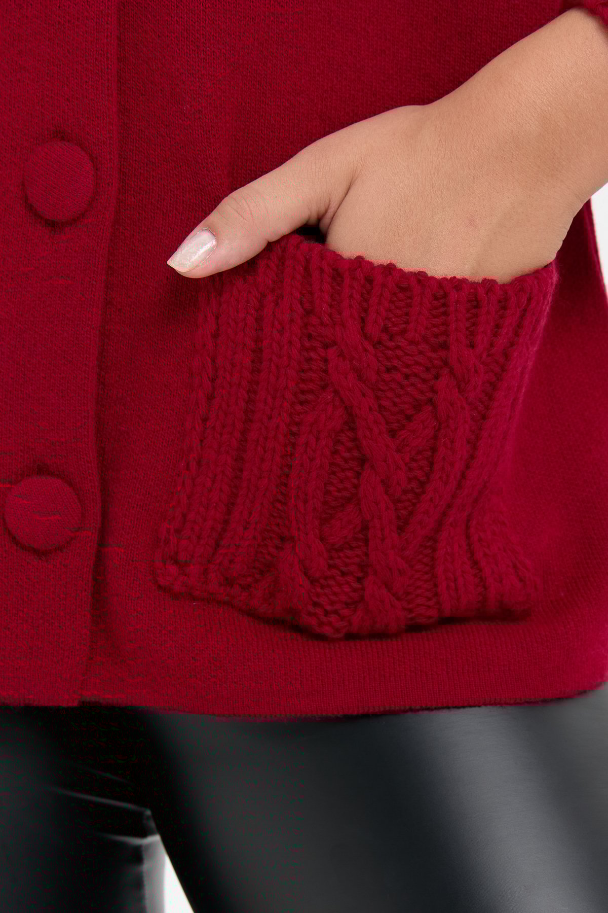 24046Kadın Dik Yaka Truvakar Kol Kısa Yün Ceket V.Çürüğü