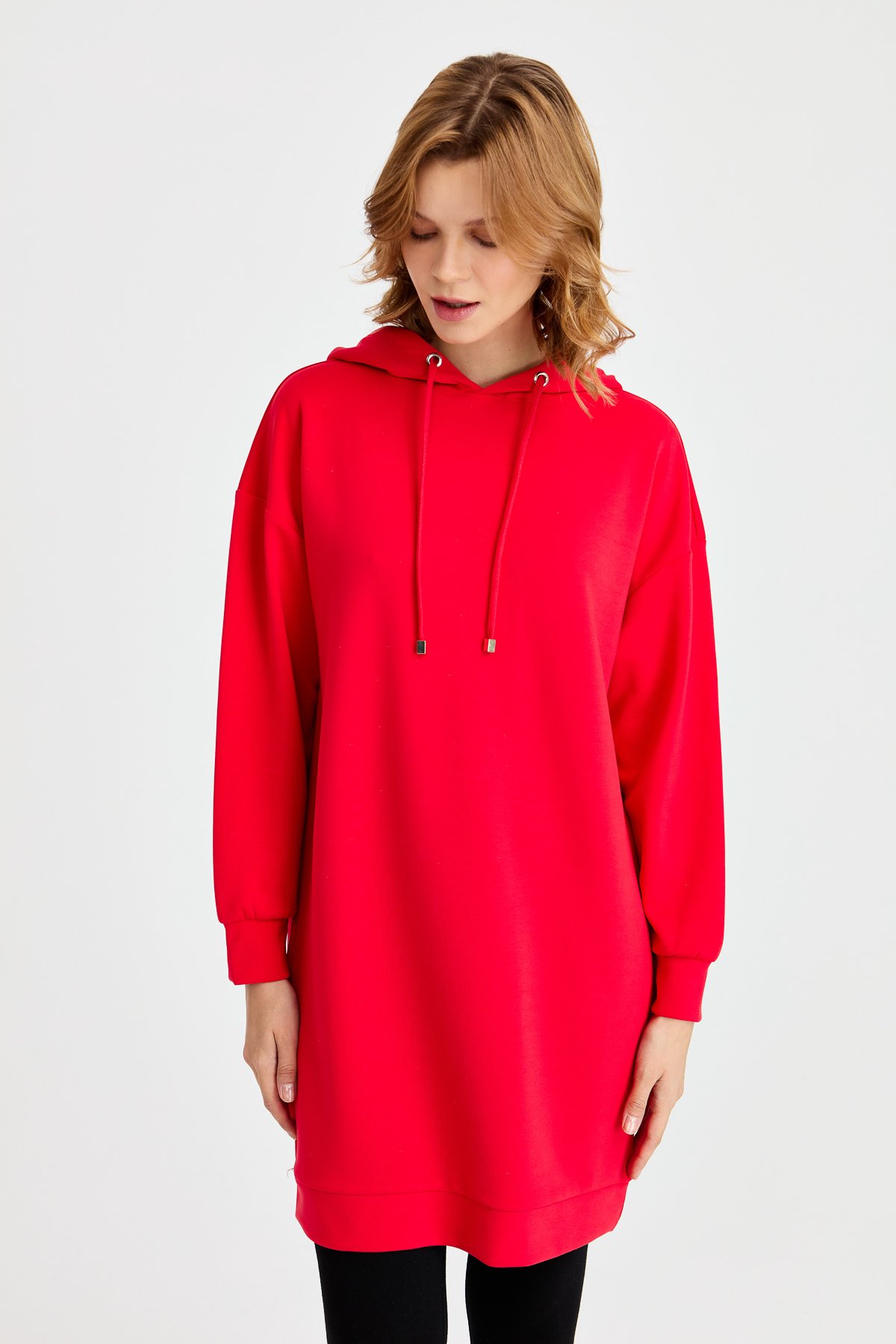 KMK23003Женское спортивное платье с капюшоном