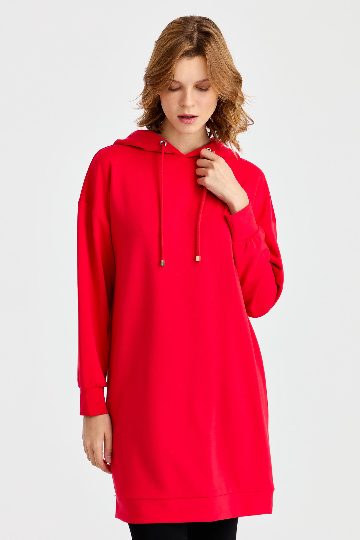 KMK23003Женское спортивное платье с капюшоном