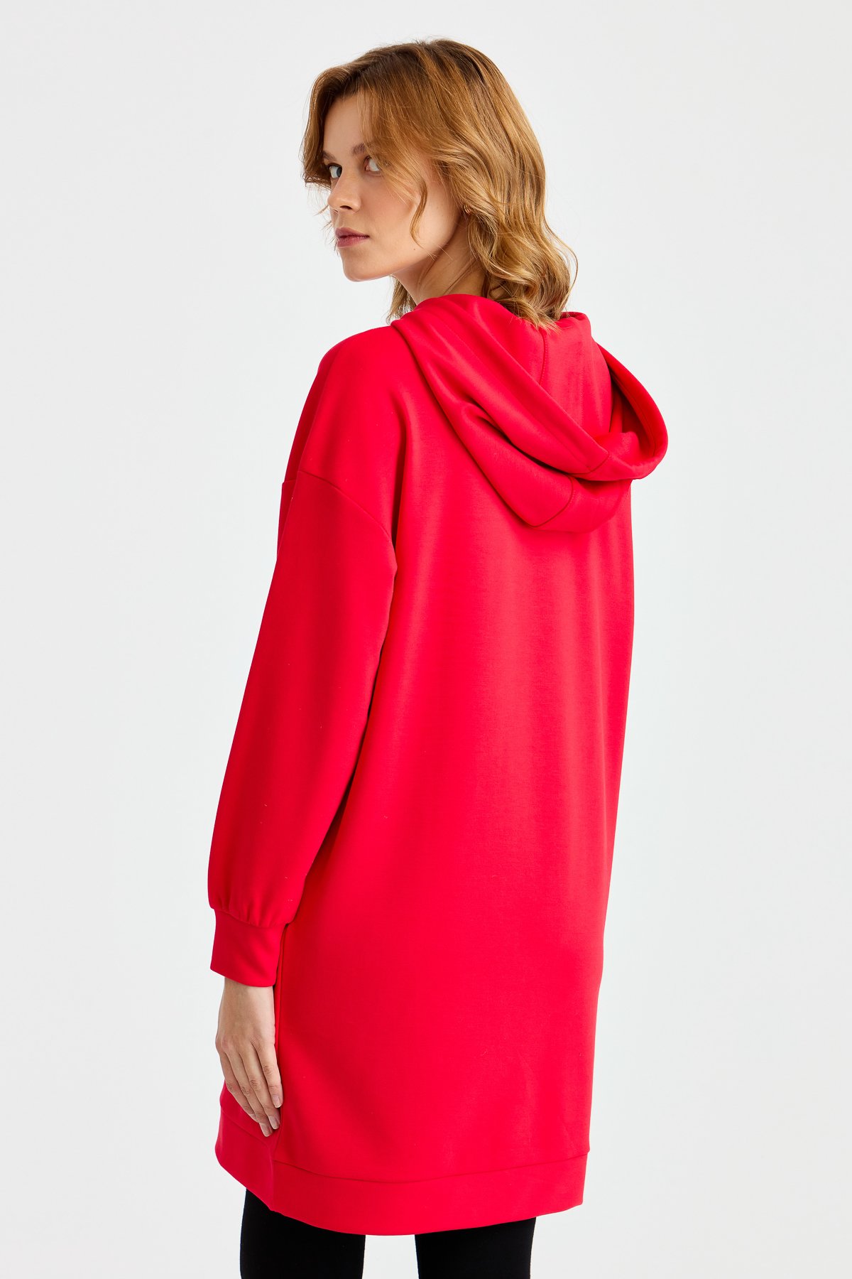 KMK23003Женское спортивное платье с капюшоном