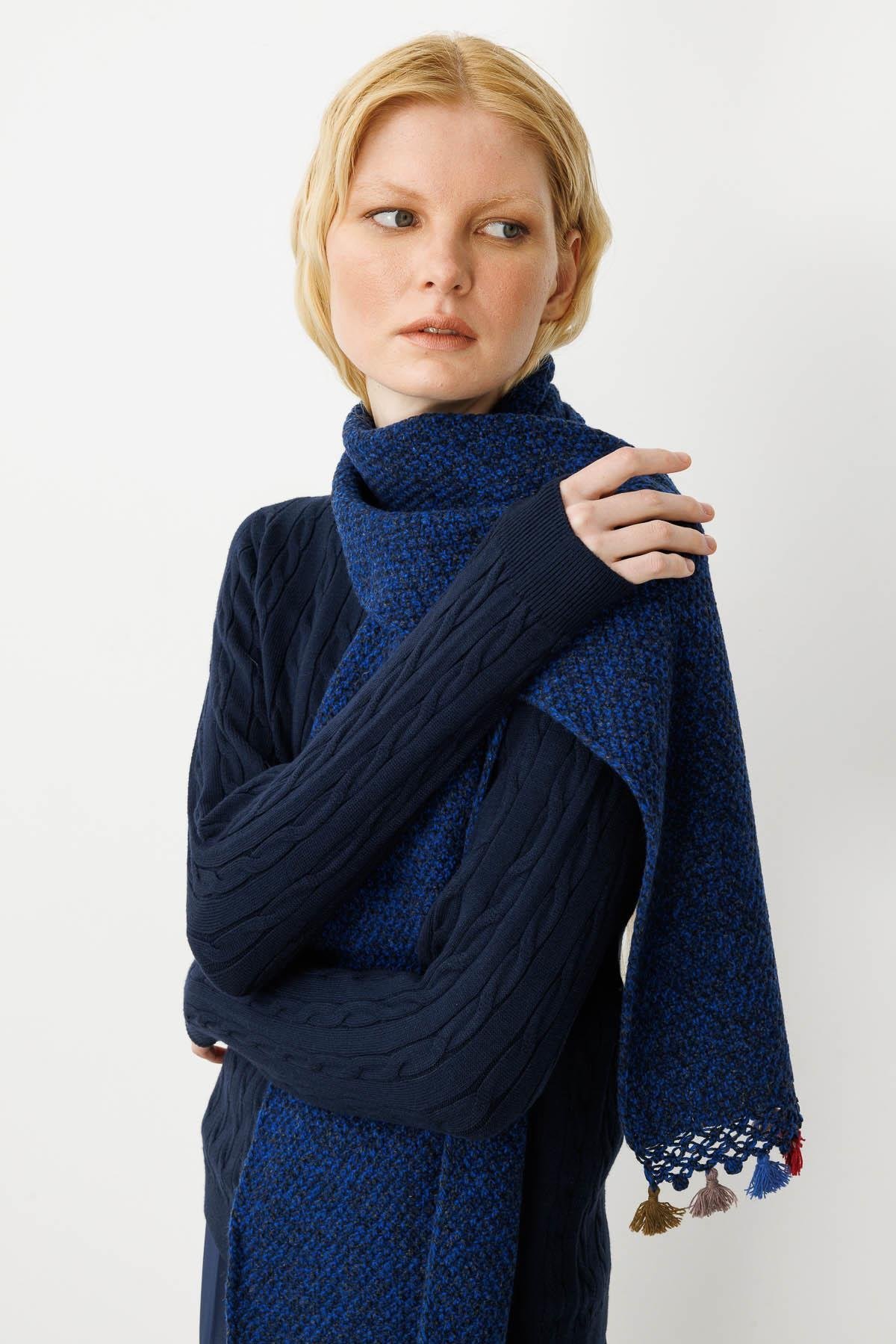 22033Женская шаль РОЗОВО-СИНИЙ