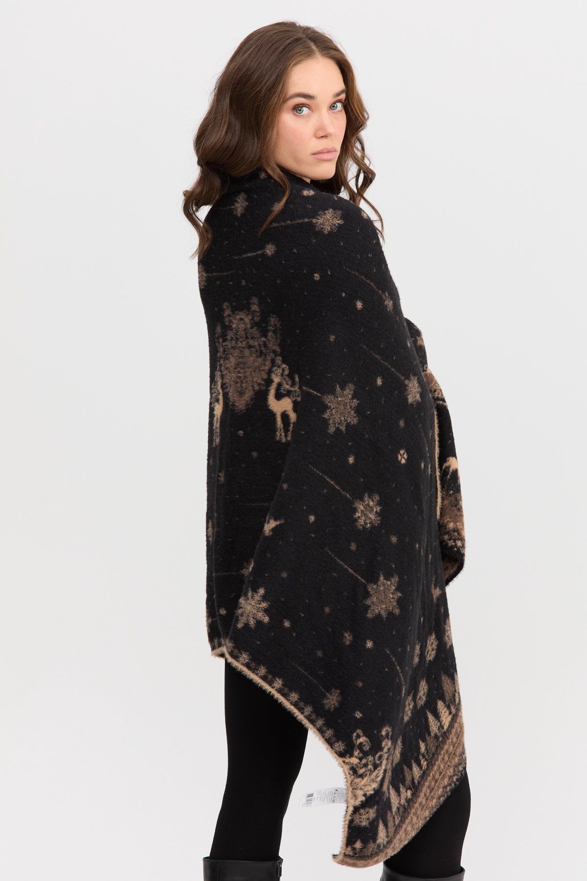 22261Kadın Kırk Yama Desenli Büyük Şal 27