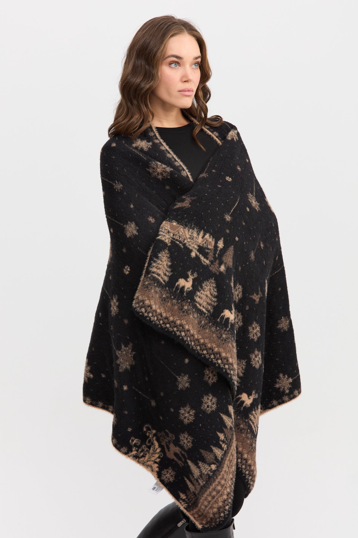 22261Kadın Kırk Yama Desenli Büyük Şal 27