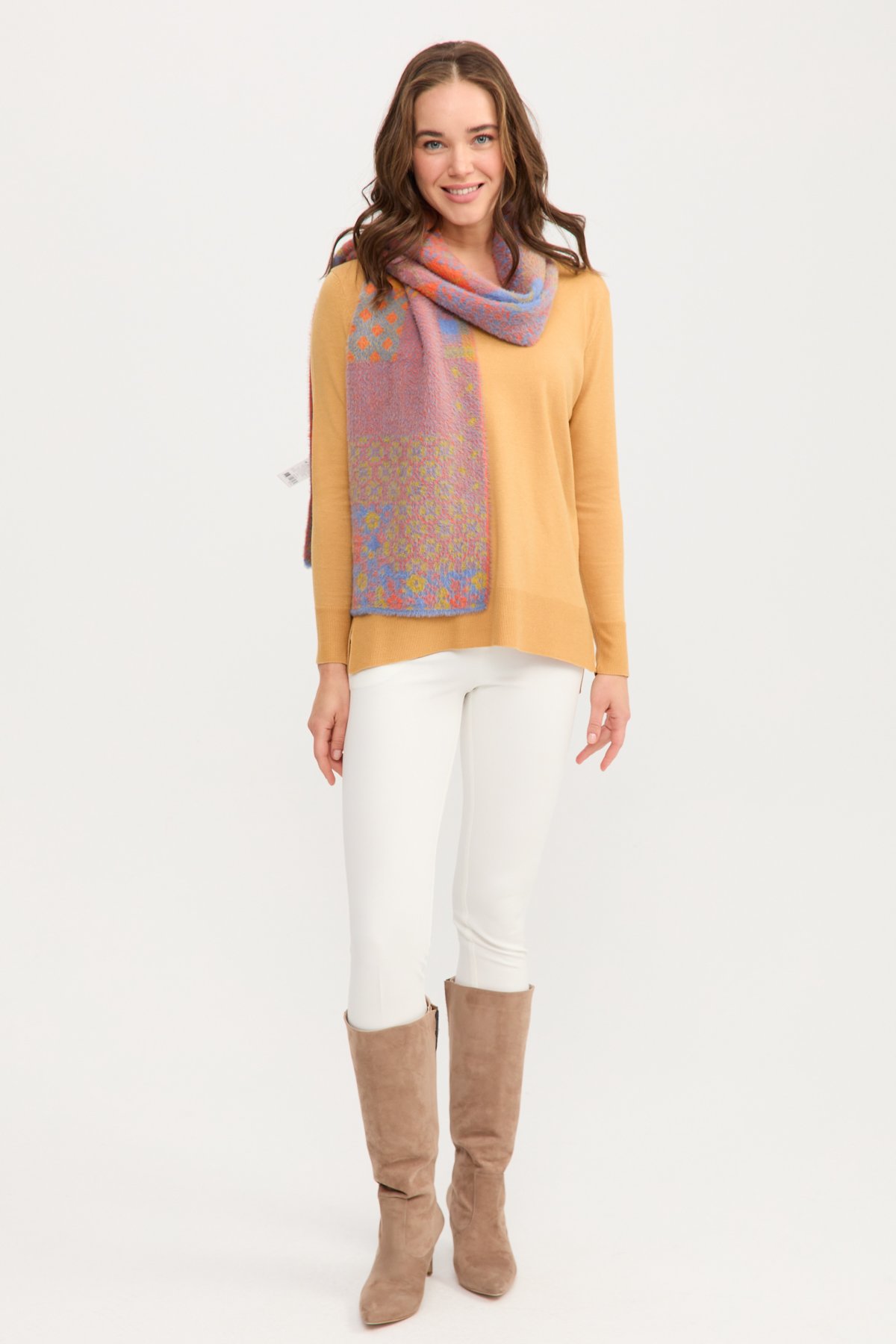 22265Kadın Kırk Yama Desenli Kaşkol 10