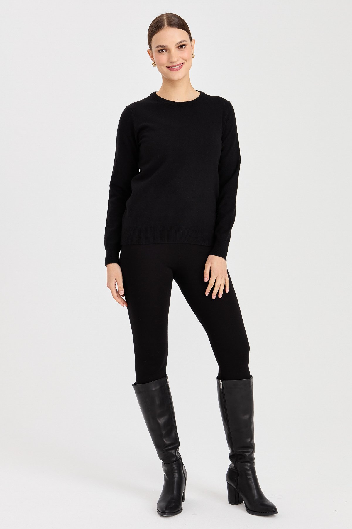 21041Kadın Klasik Bayan Bluz Siyah