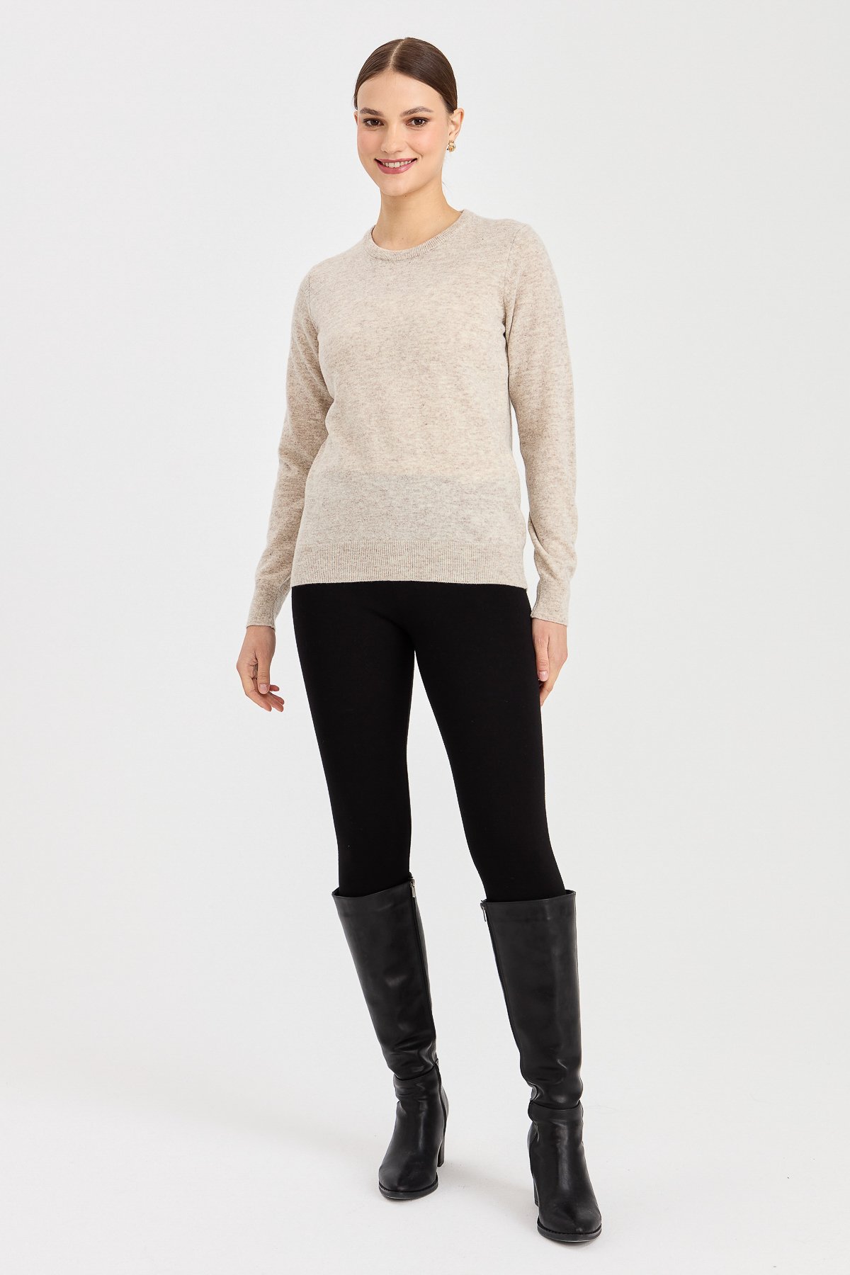 21041Kadın Klasik Bayan Bluz V.Bej