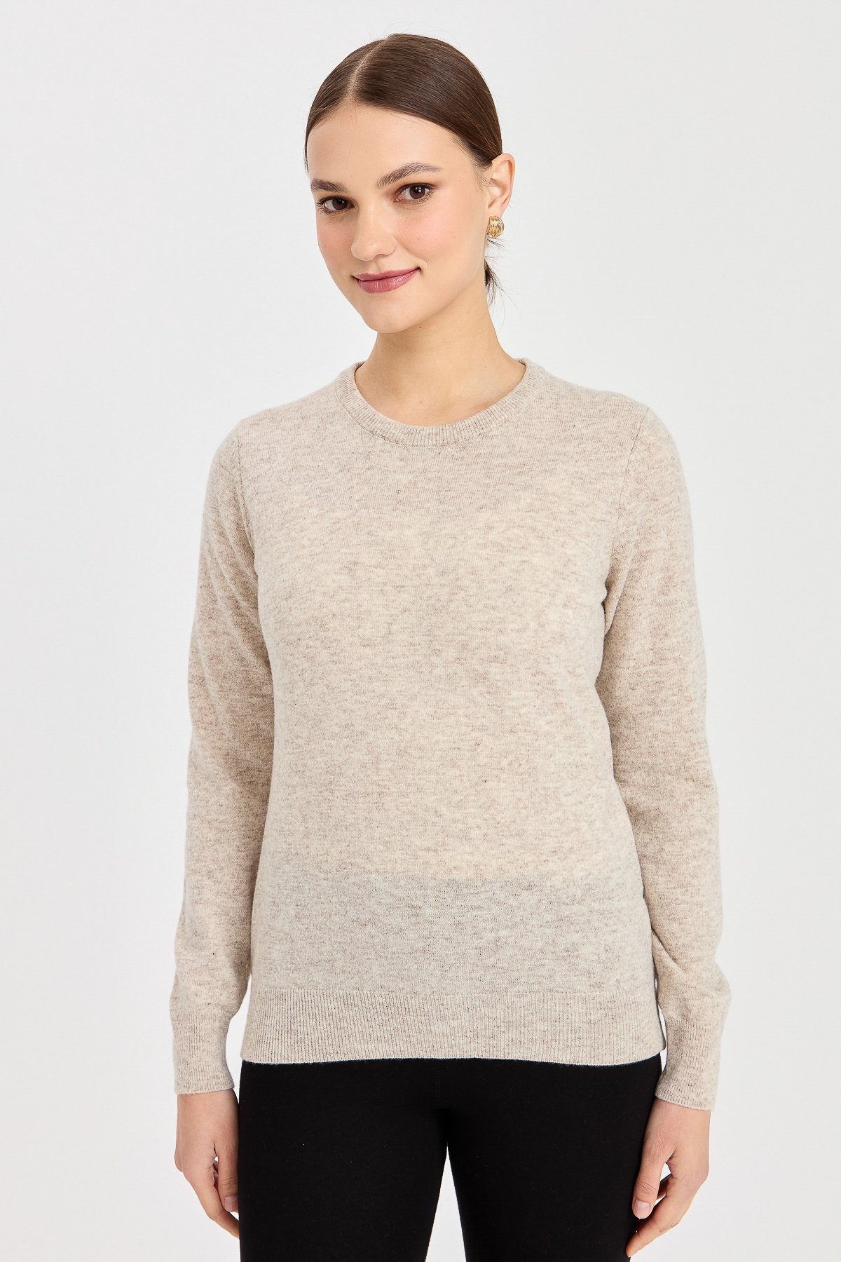 21041Kadın Klasik Bayan Bluz V.Bej