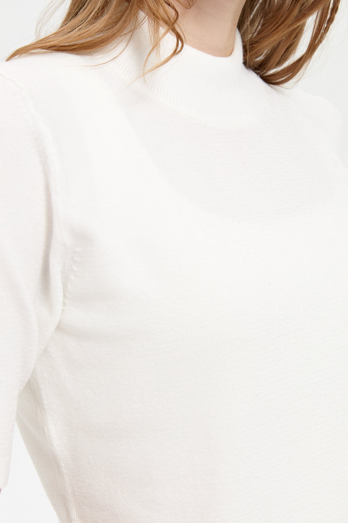 20345Kadın Likralı Kısa Kollu Yarım Balıkçı Bluz Kemik