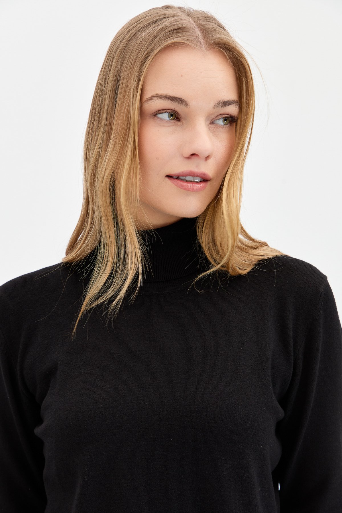 20017Женская базовая блузка из лайкры черный