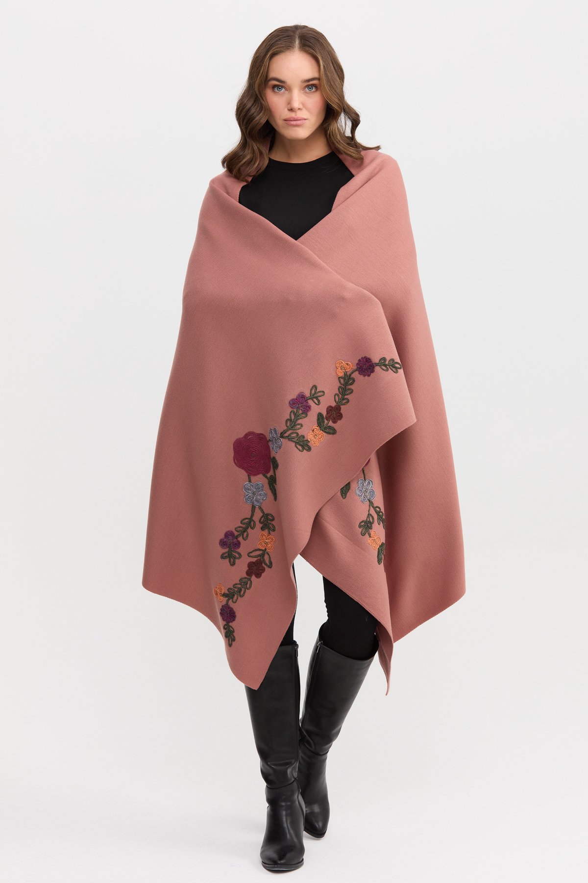 22175Kadın Nakışlı Büyük Şal G.Kurusu