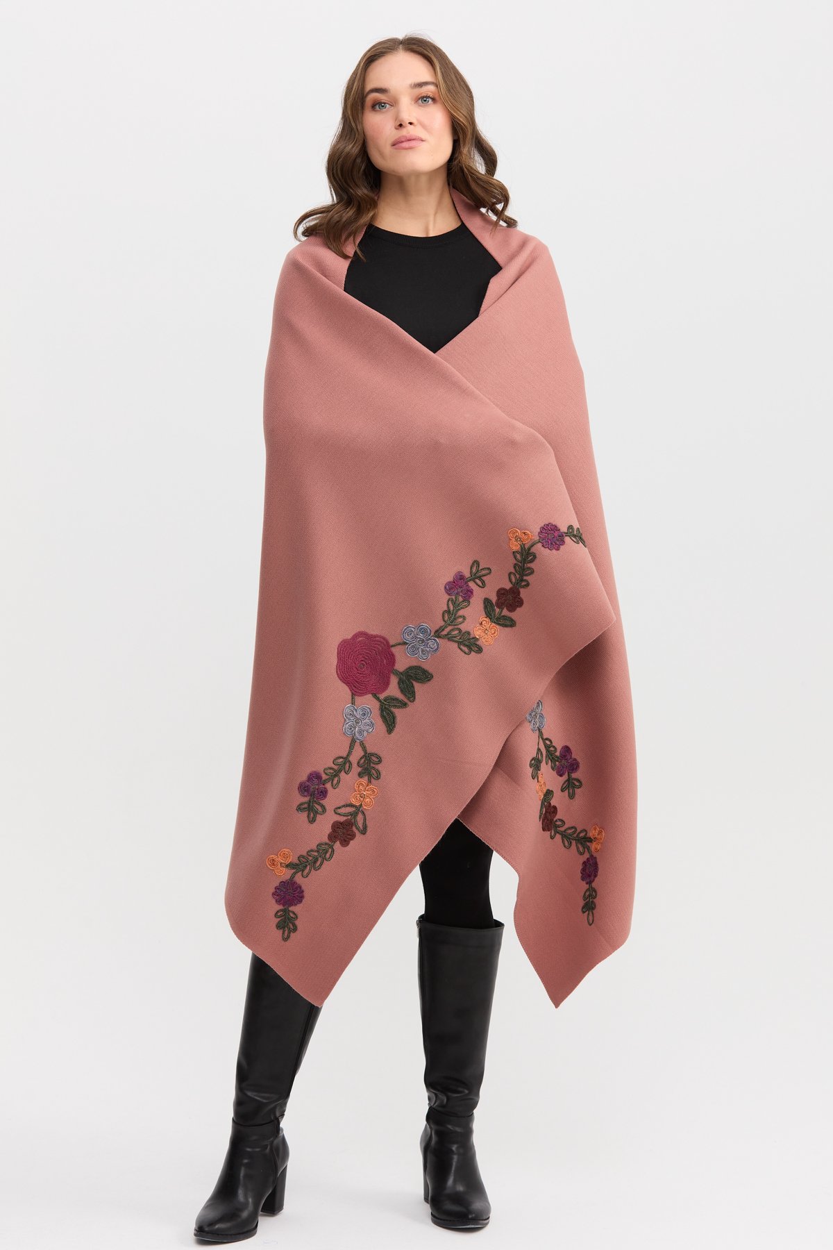 22175Kadın Nakışlı Büyük Şal G.Kurusu
