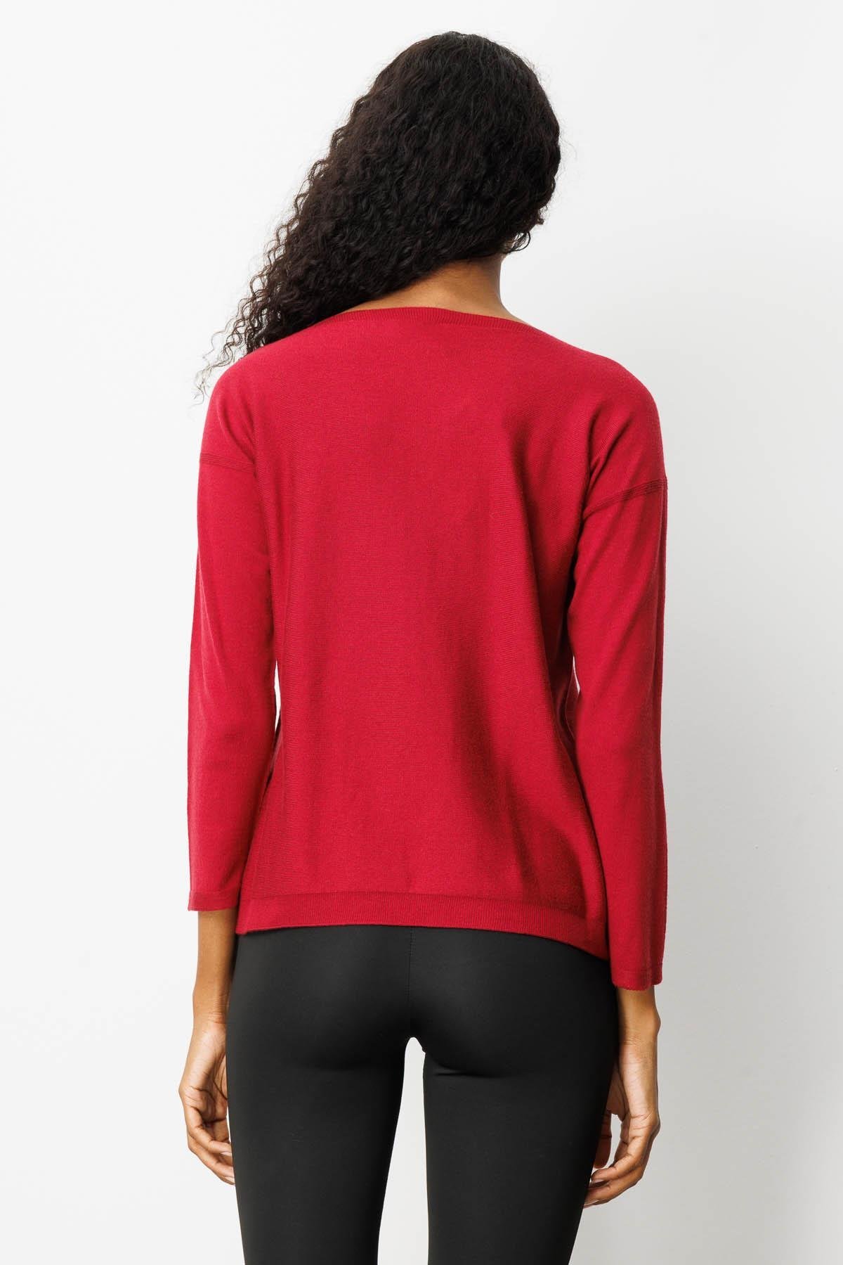 25254Kadın Önü Baklavalı Yan Örgü Kazak V.Çürüğü