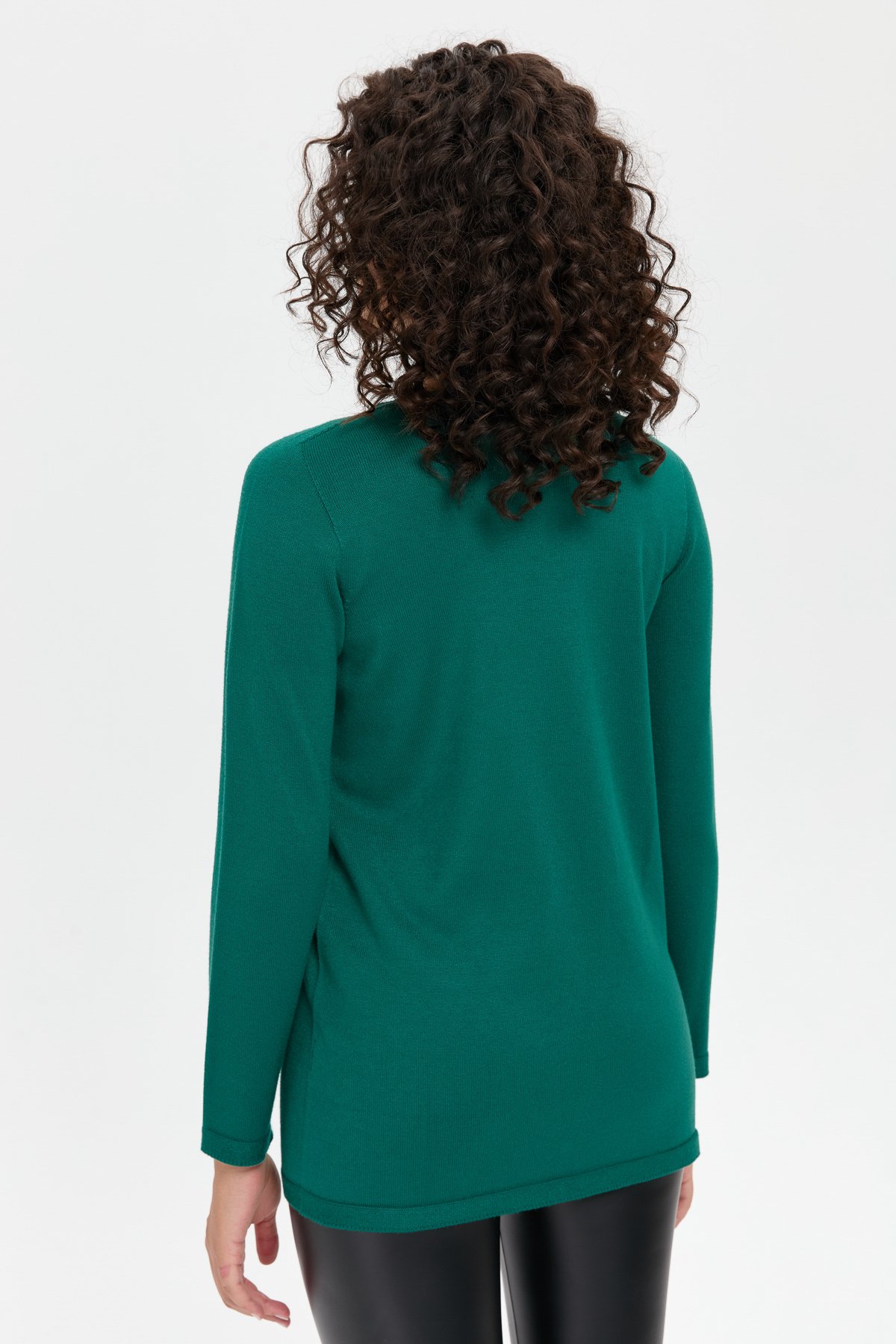 24190Kadın Önü Çapraz Desenli Taşlı Dikişsiz Kazak Ö.Başı