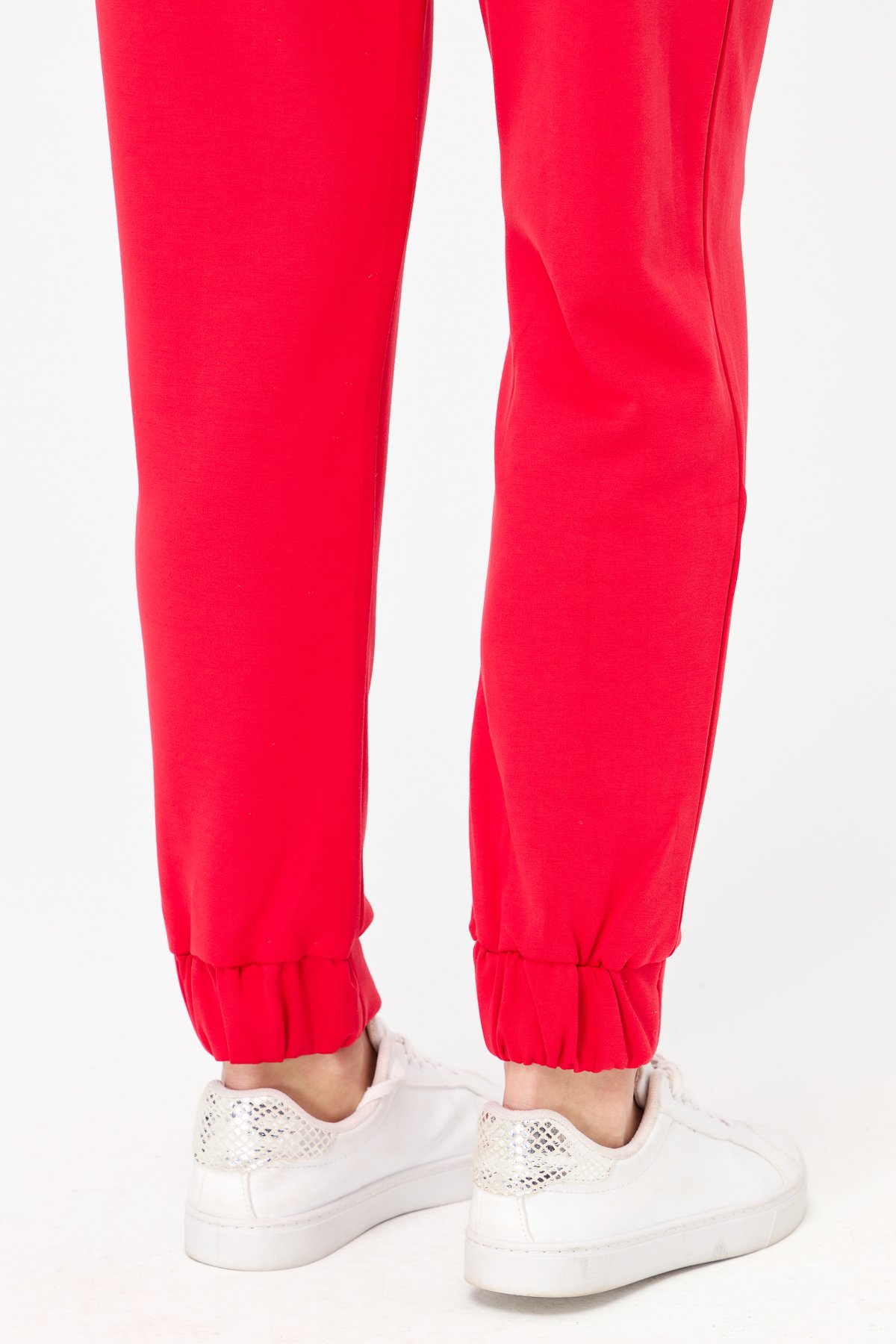 KMK23007Kadın Paça Arkası Lastikli Cepli Eşofman Pantolon Kırmızı