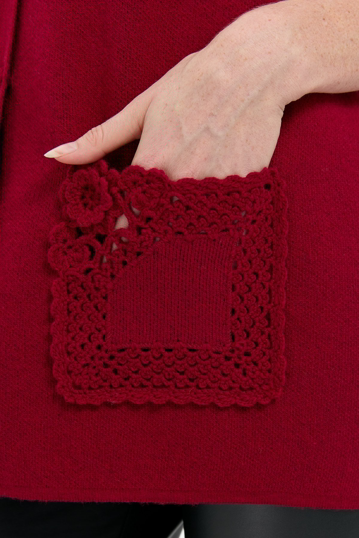 24014Kadın Polo Yaka Düğmeli Kısa Yün Yelek V.Çürüğü