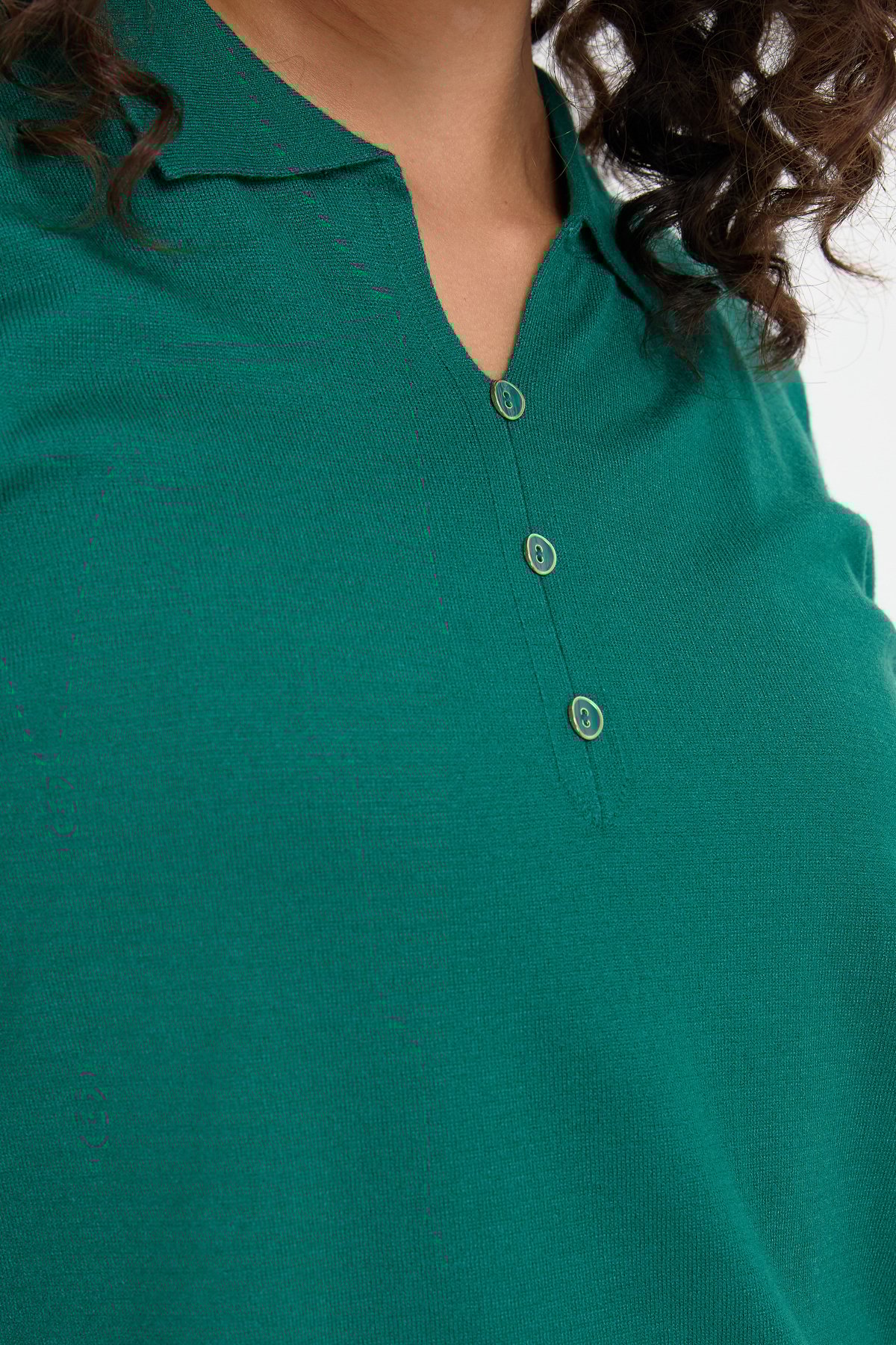 24356Kadın Polo Yaka Yanı Yırtmaçlı Kazak Ö.Başı