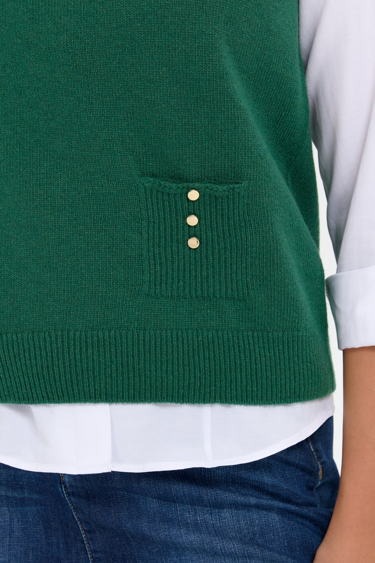 24204Kadın Sıfır Yaka Dikişsiz Cepli Yün Süveter Ö.Başı