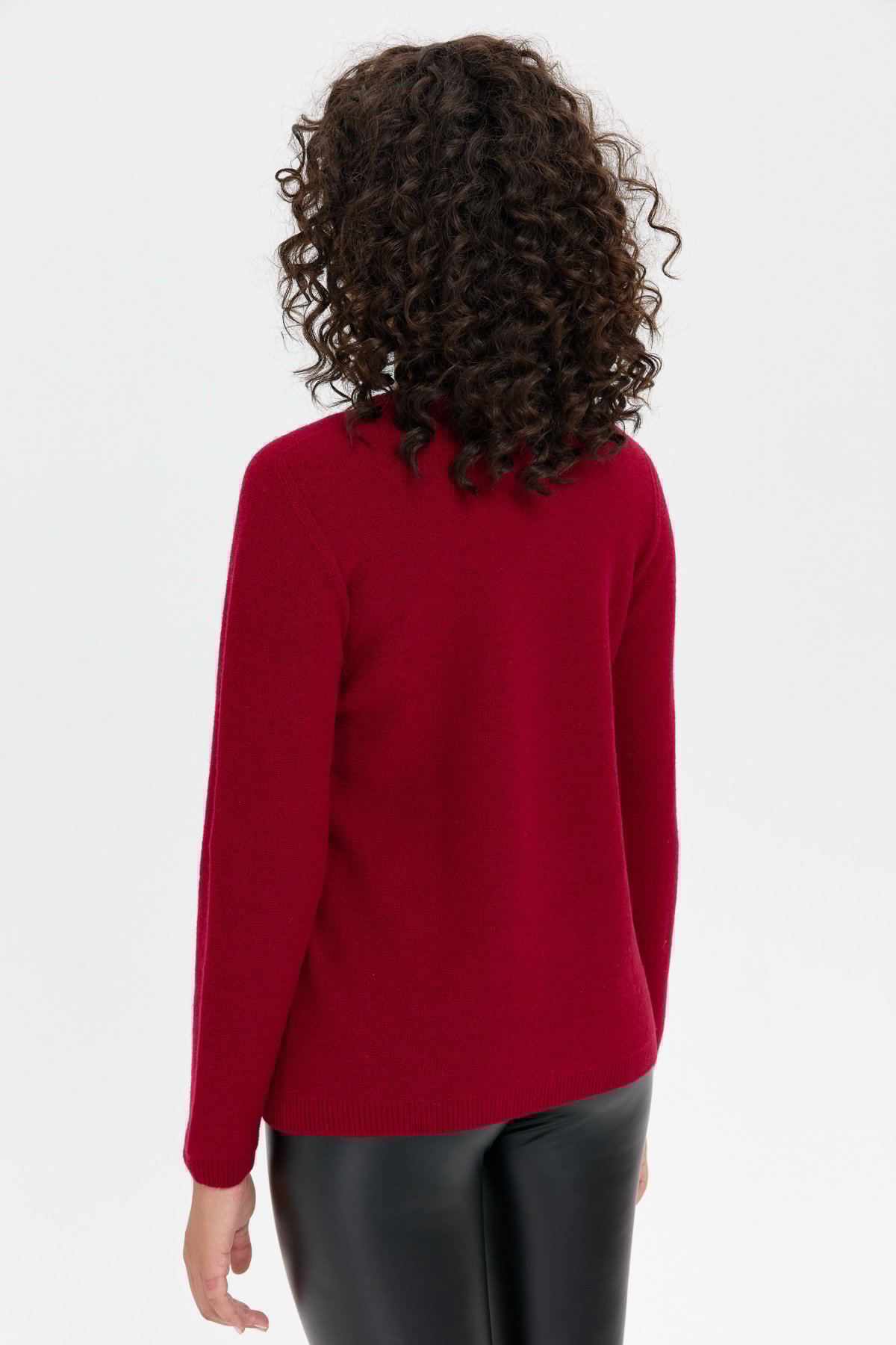 24222Kadın Sıfır Yaka Dikişsiz Önü Yürütmeli Yün Kazak V.Çürüğü