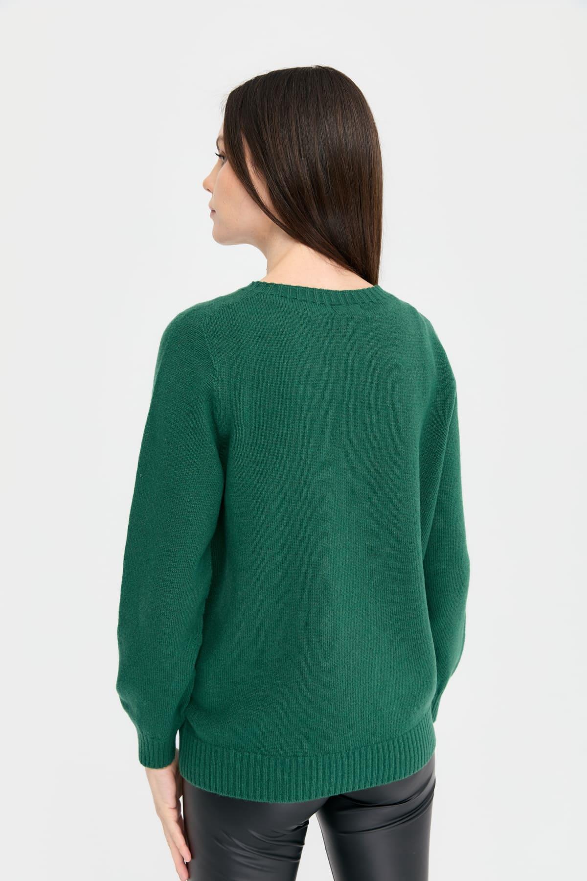 24211Kadın Sıfır Yaka Dikişsiz Yün Kazak Ö.Başı