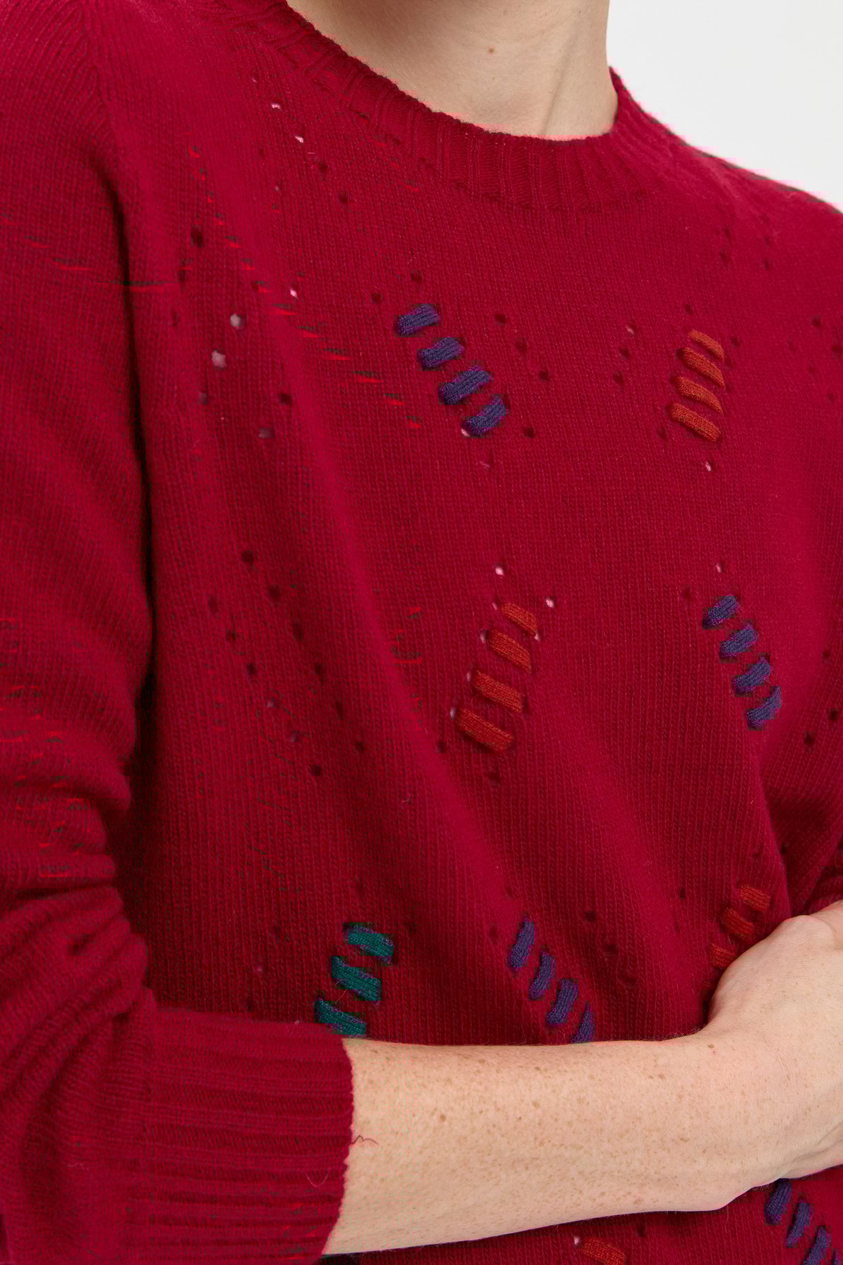 24211Kadın Sıfır Yaka Dikişsiz Yün Kazak V.Çürüğü