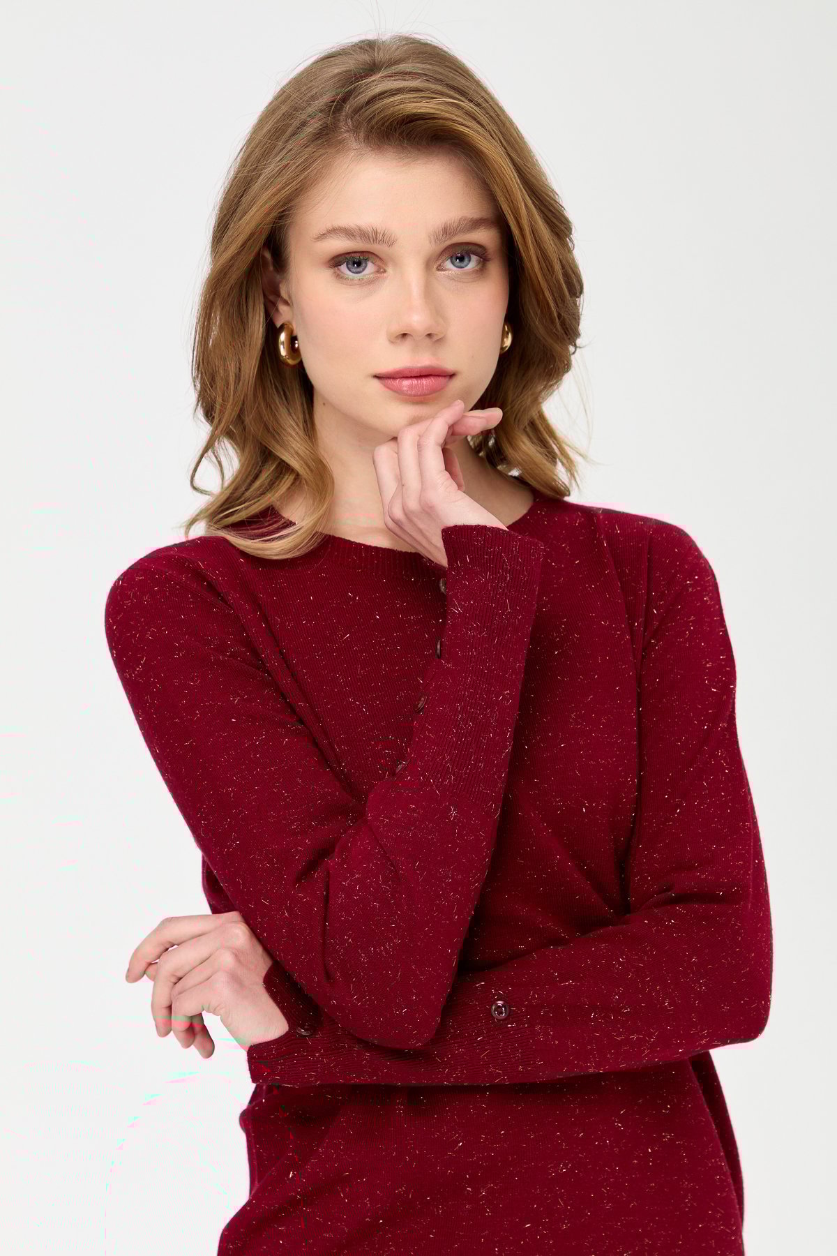 23331Kadın Sıfır Yaka Önü Kısa Arkası Uzun Kazak V.Çürüğü