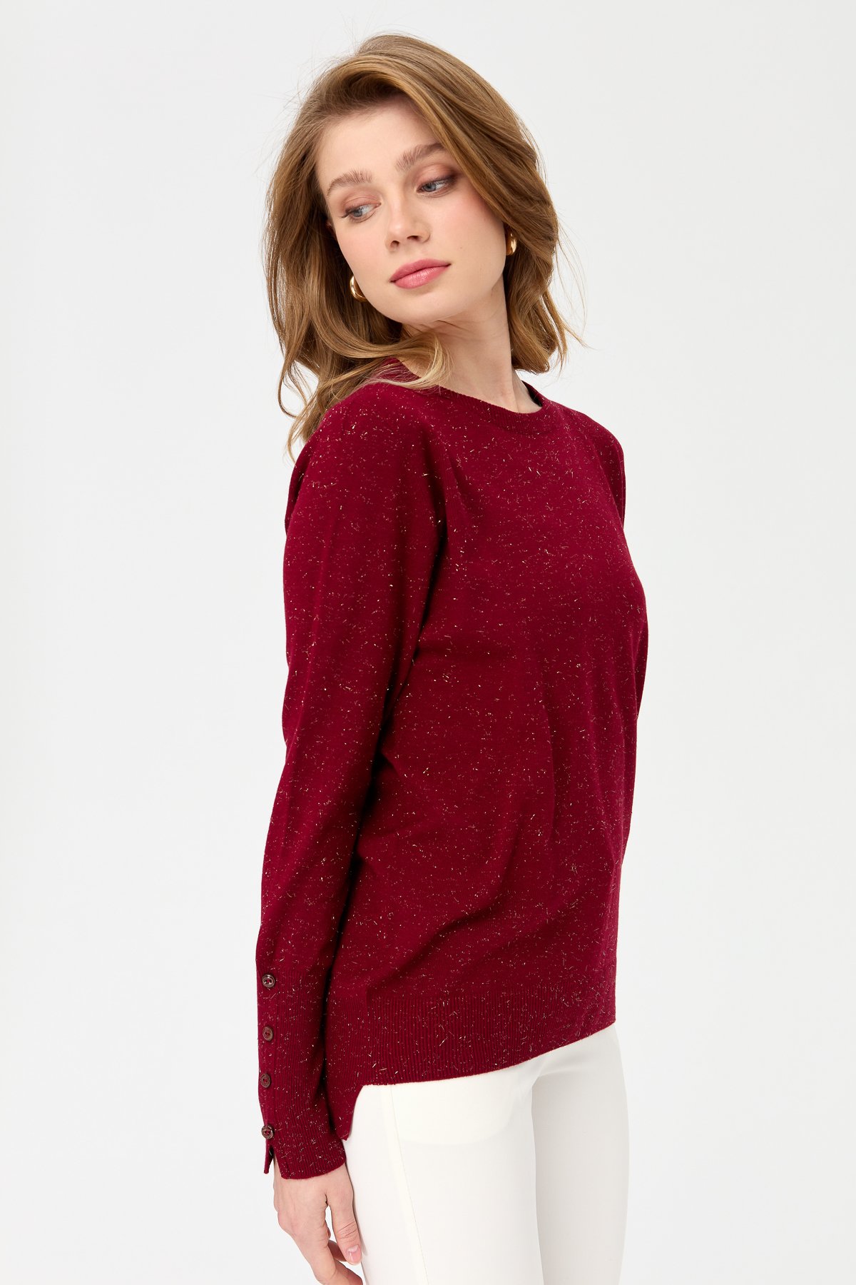 23331Kadın Sıfır Yaka Önü Kısa Arkası Uzun Kazak V.Çürüğü