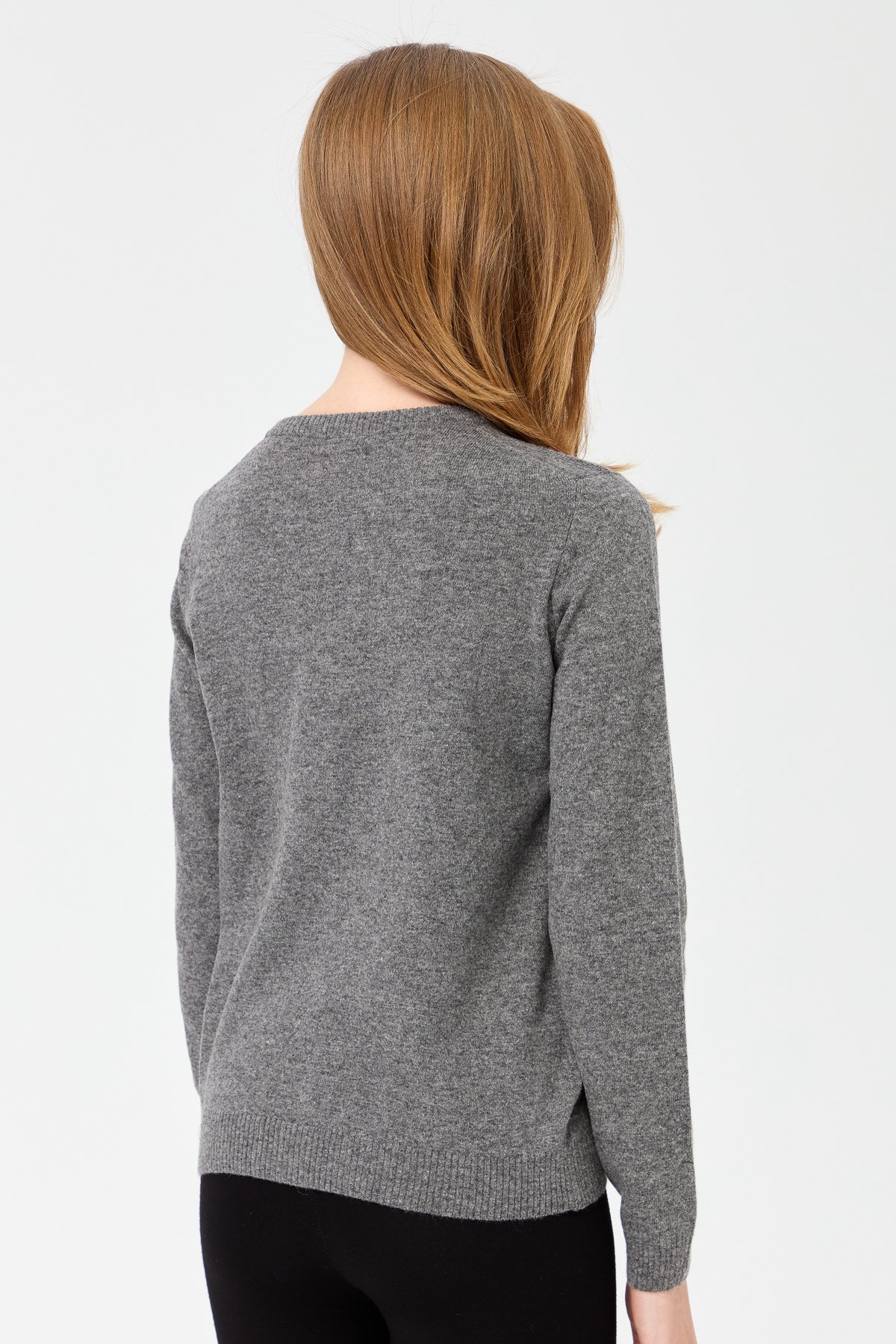 21031Kadın Sıfır Yaka Triko Ceket Füme