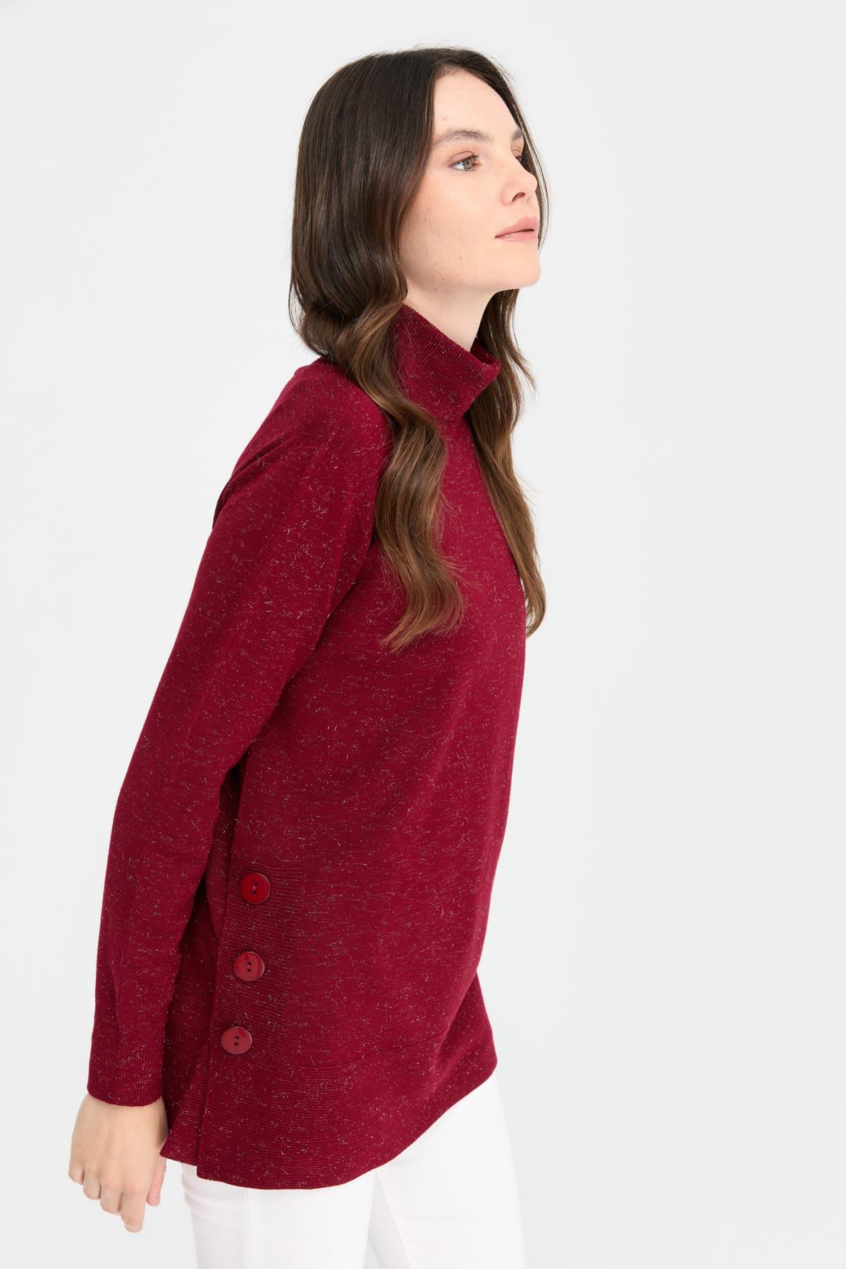 23391Kadın Tam Balıkçı Yaka Dikişsiz Kazak V.Çürüğü