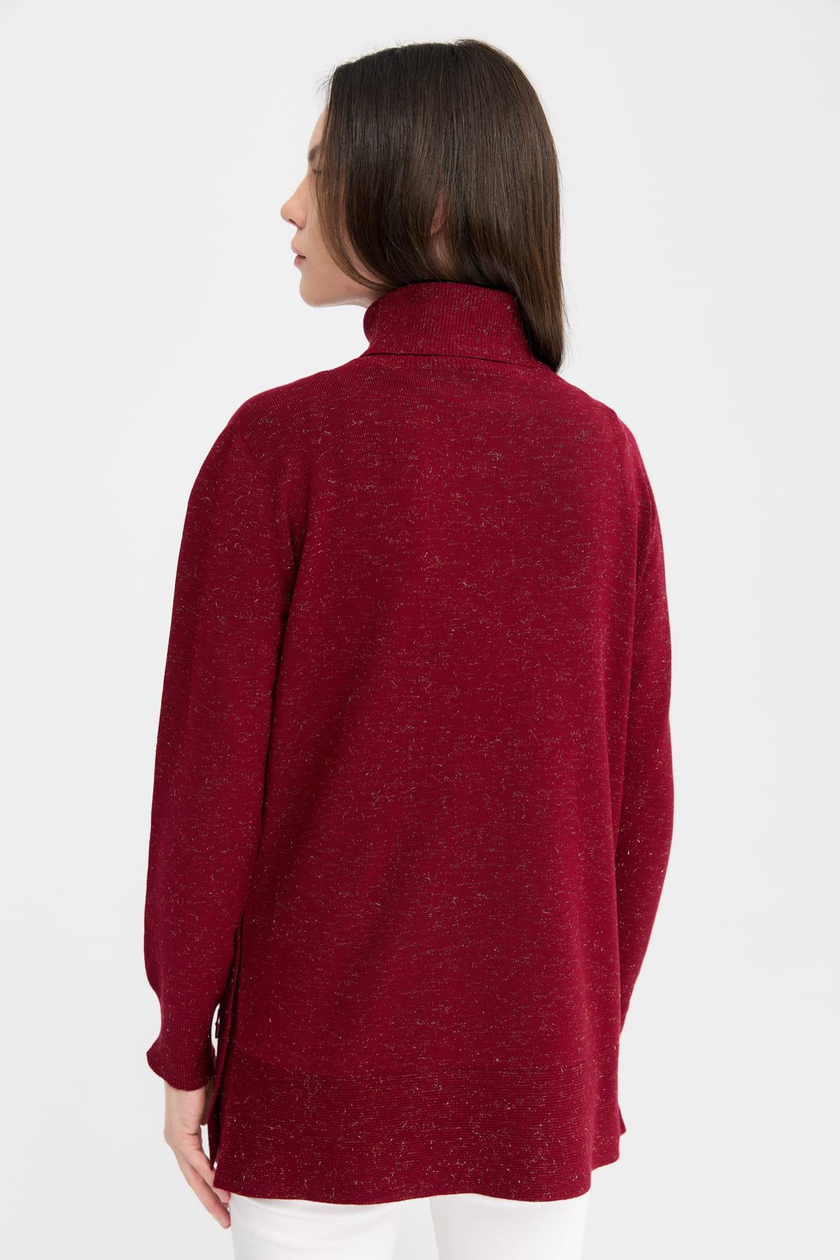 23391Kadın Tam Balıkçı Yaka Dikişsiz Kazak V.Çürüğü