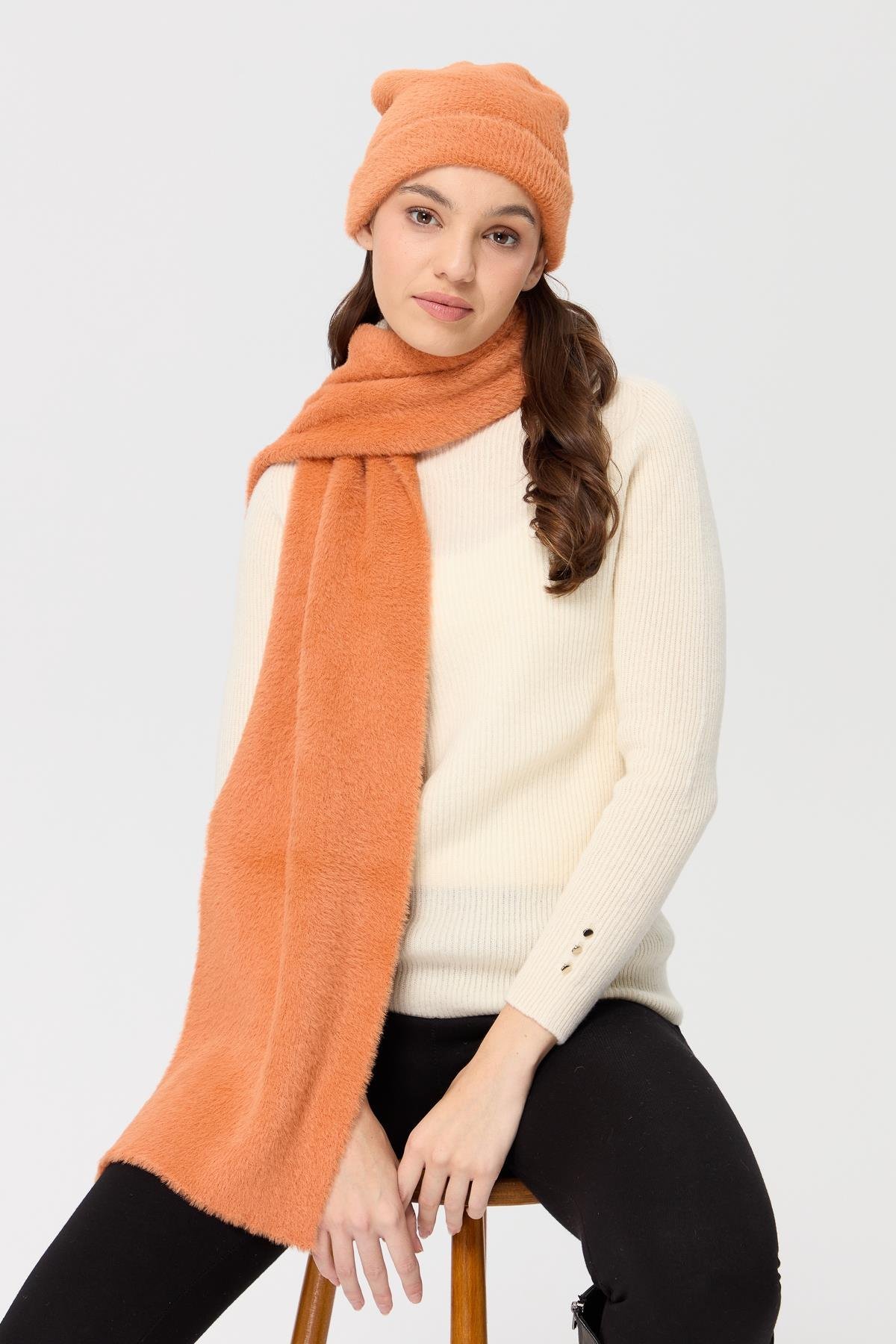 23280Kadın Triko Afrodit Bere A.Turuncu