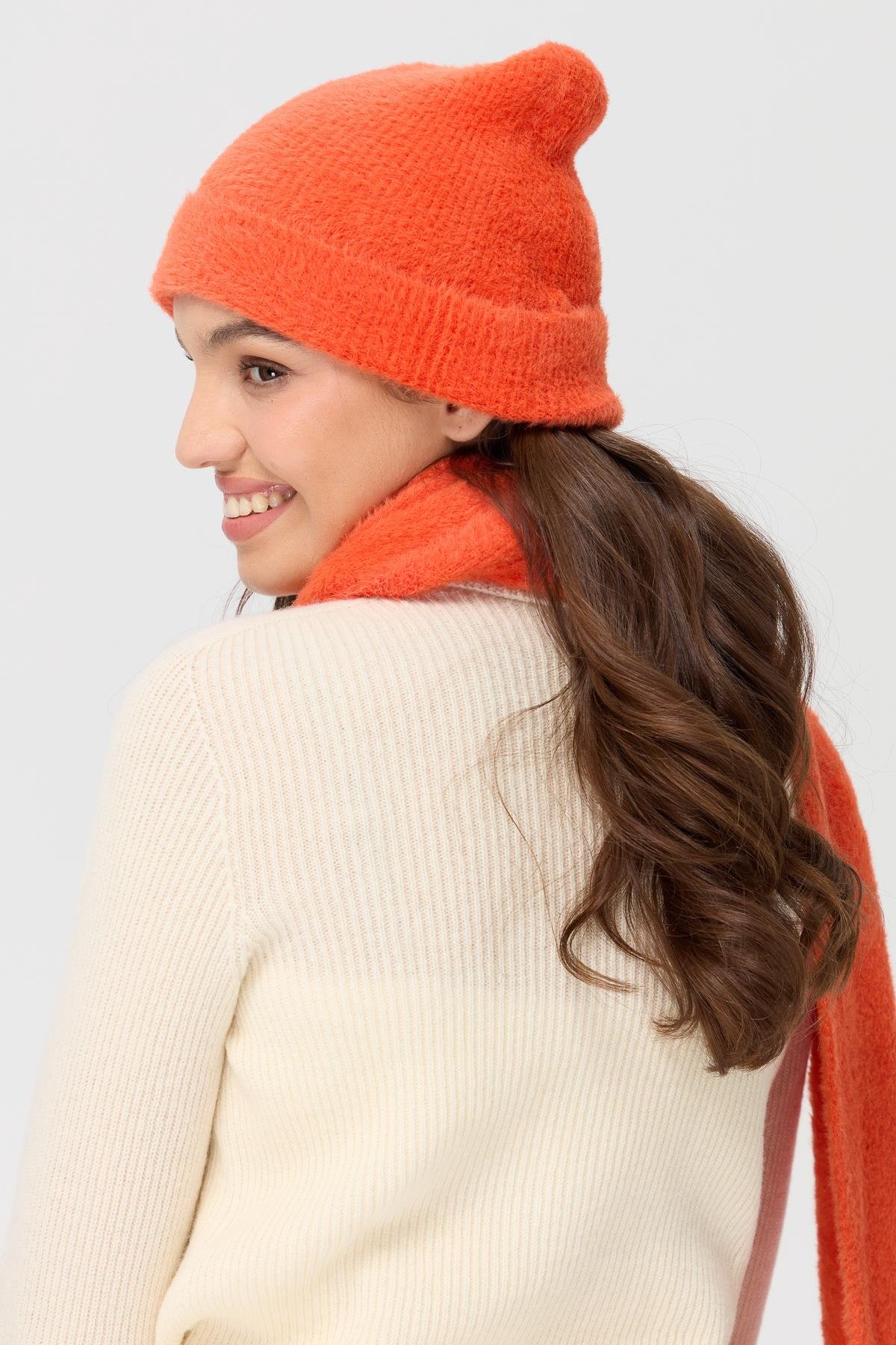 23280Kadın Triko Afrodit Bere Oranj