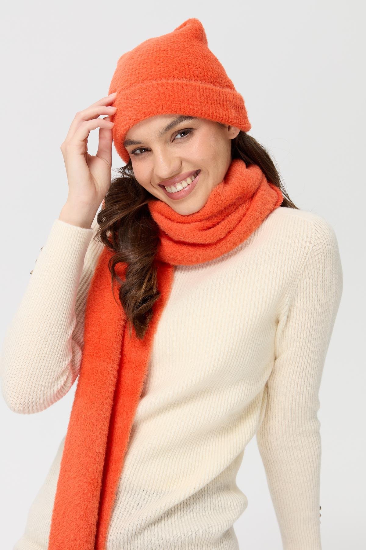 23280Kadın Triko Afrodit Bere Oranj