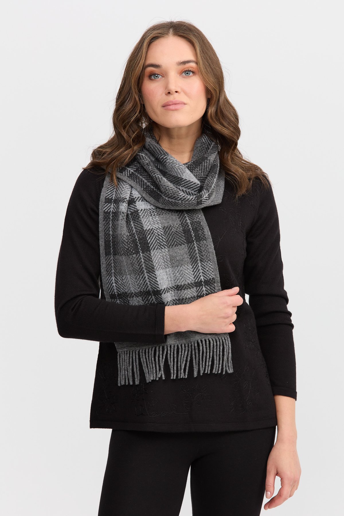 22140Женский шерстяной шарф КОПЧЕНЫЙ