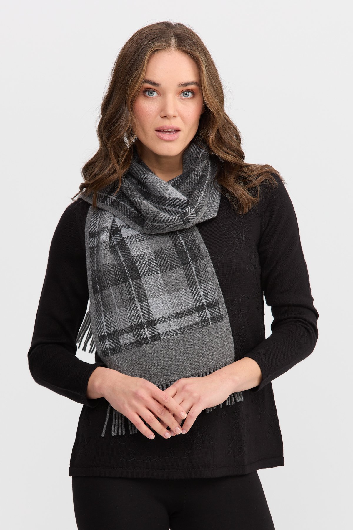22140Женский шерстяной шарф КОПЧЕНЫЙ